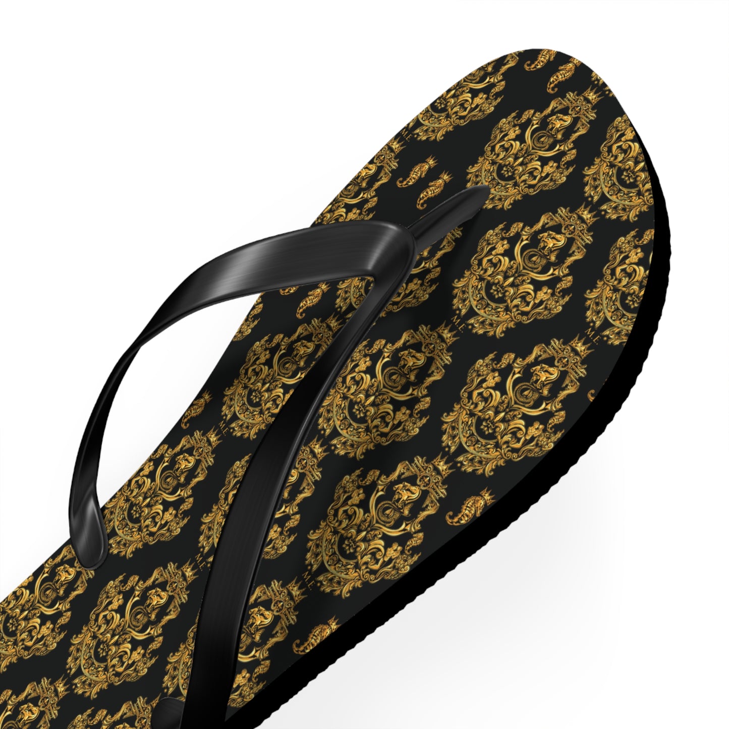 Gold Baroque Flip-Flops