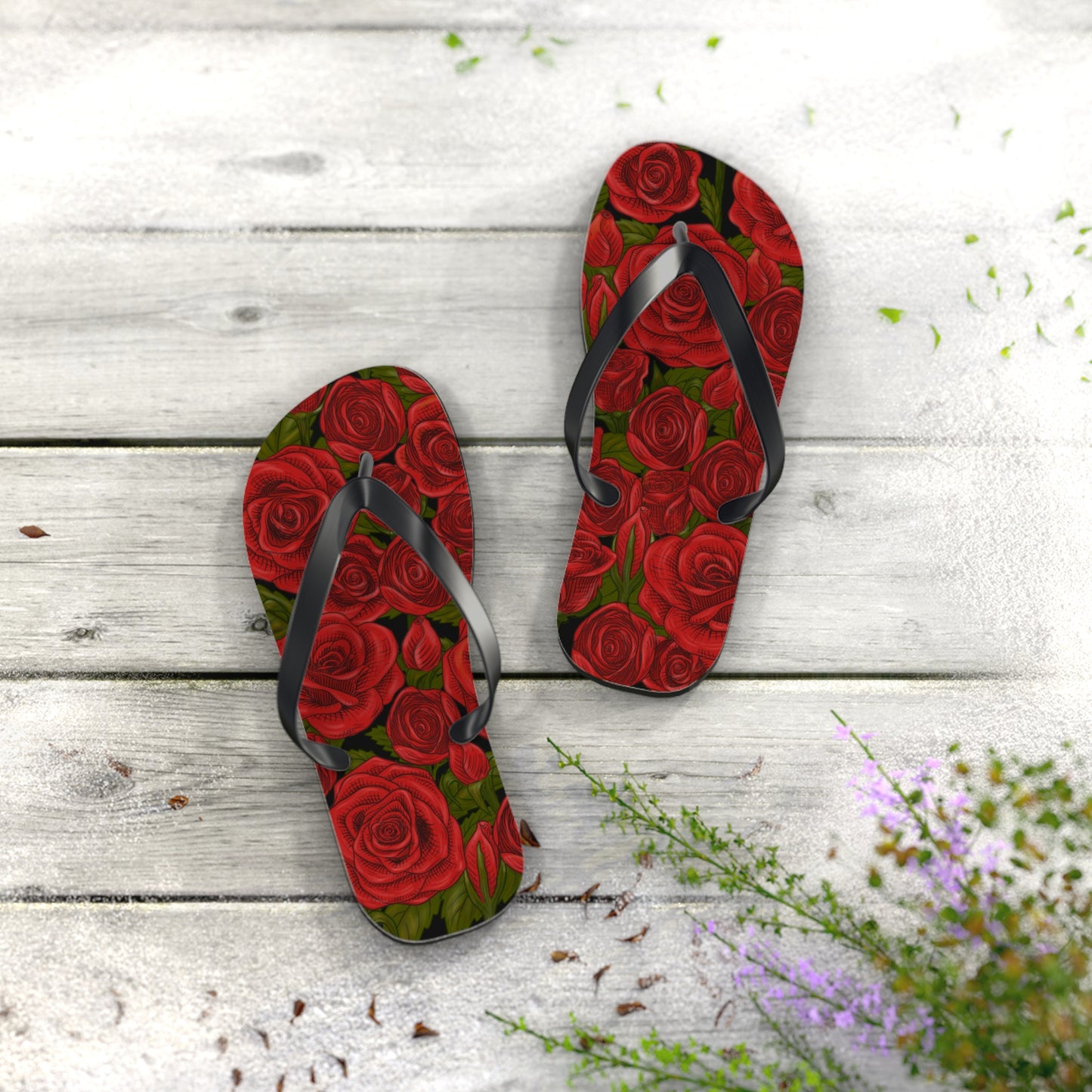 Rozen Red Rose Flip-Flops