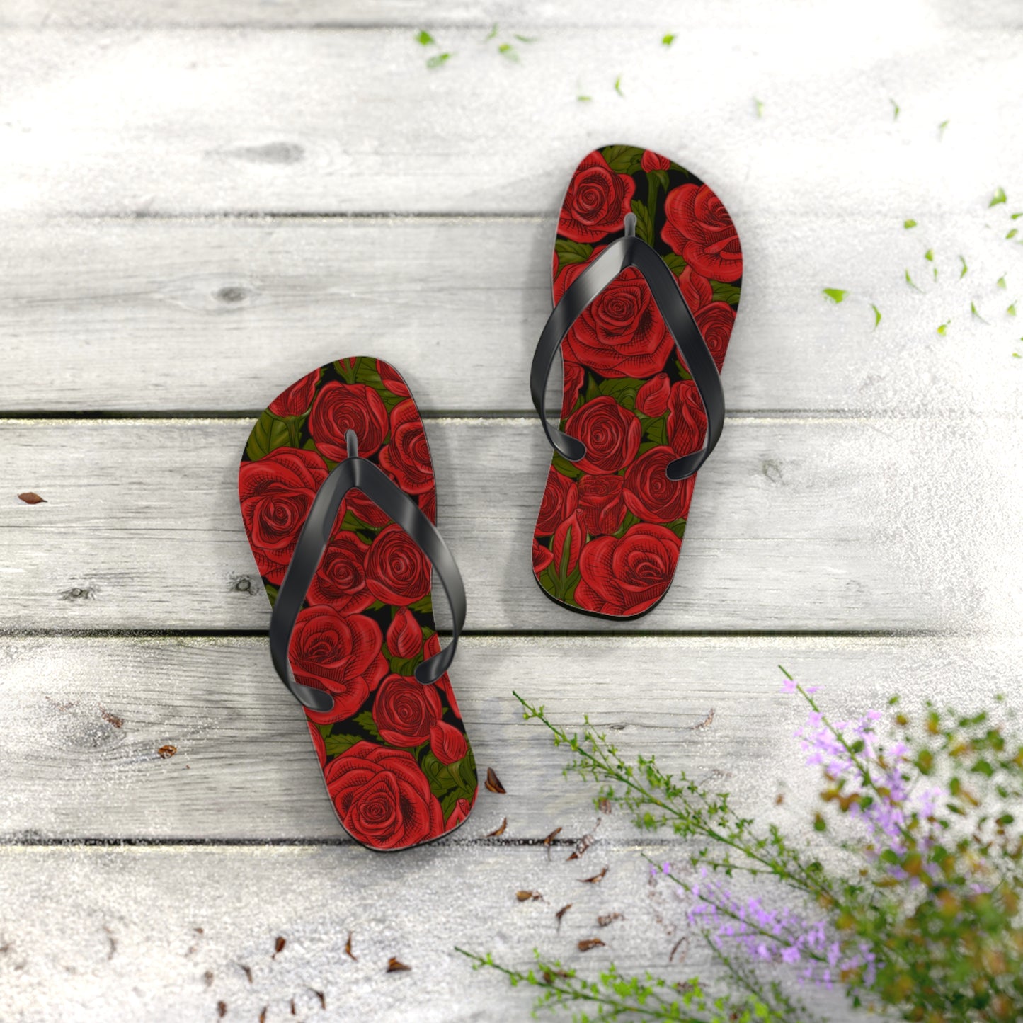 Rozen Red Rose Flip-Flops