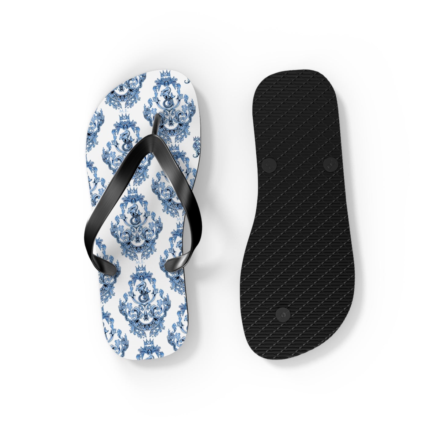 Blue Baroque Flip-Flops