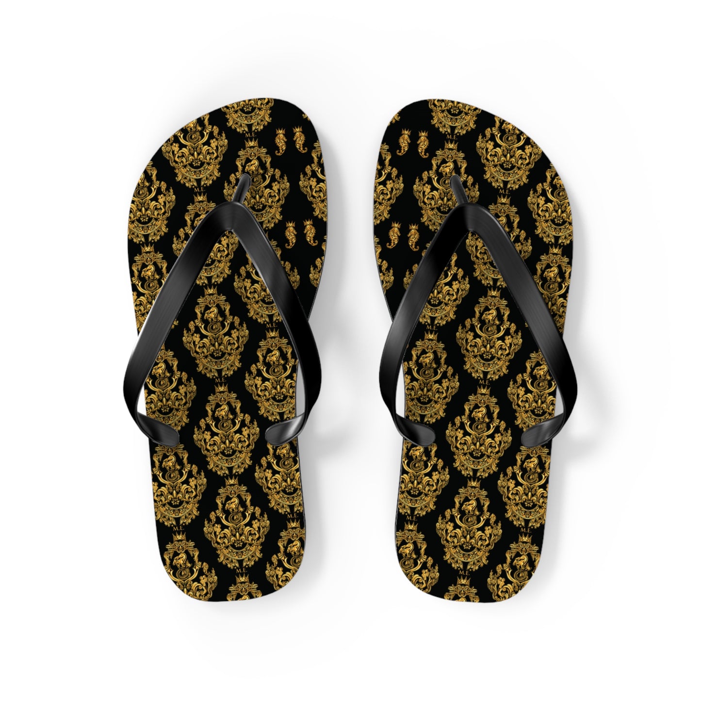 Gold Baroque Flip-Flops
