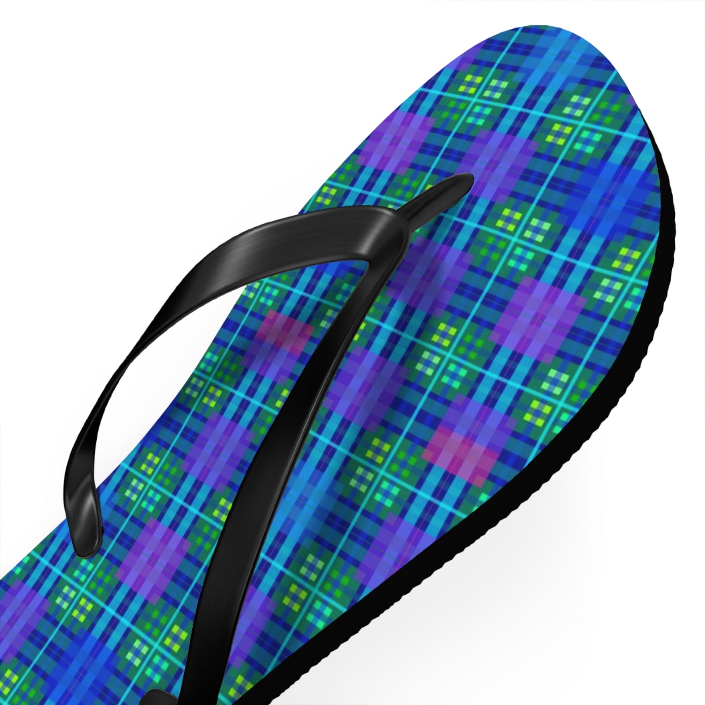 Blue Tartan Flip-Flops