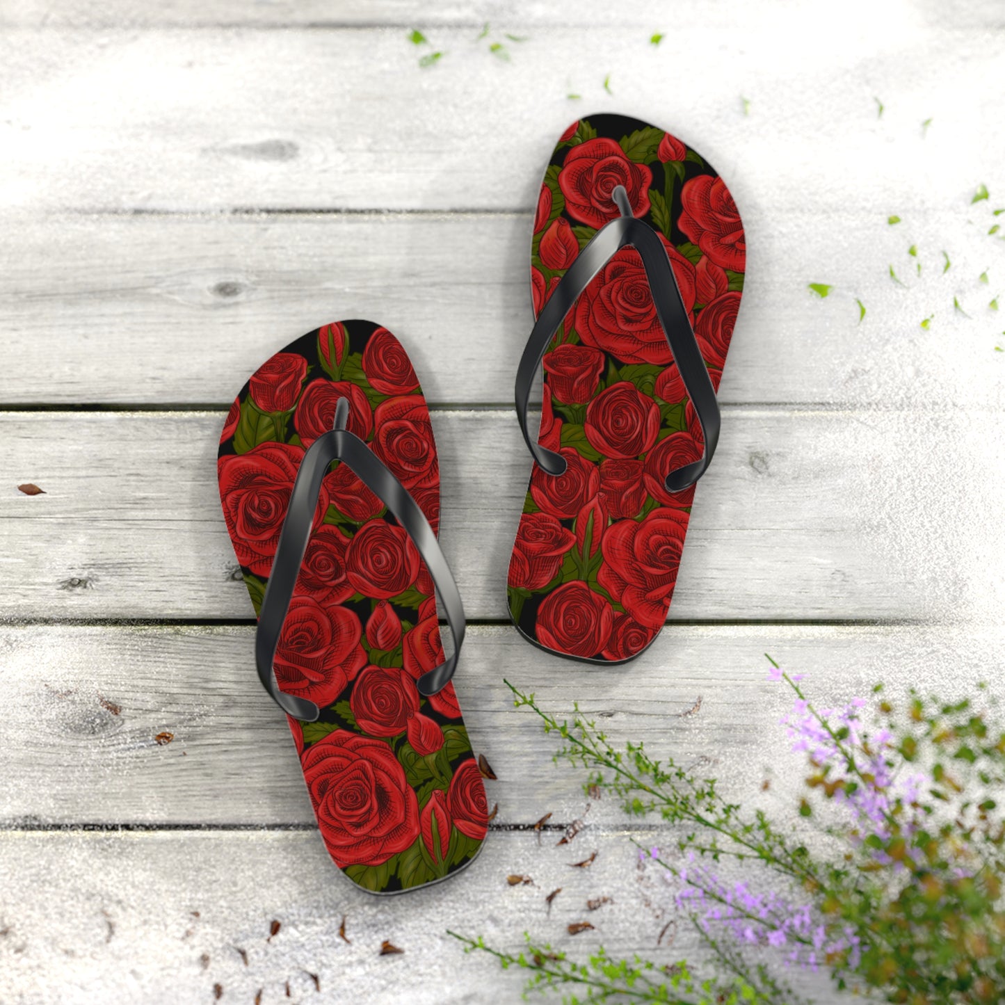 Rozen Red Rose Flip-Flops
