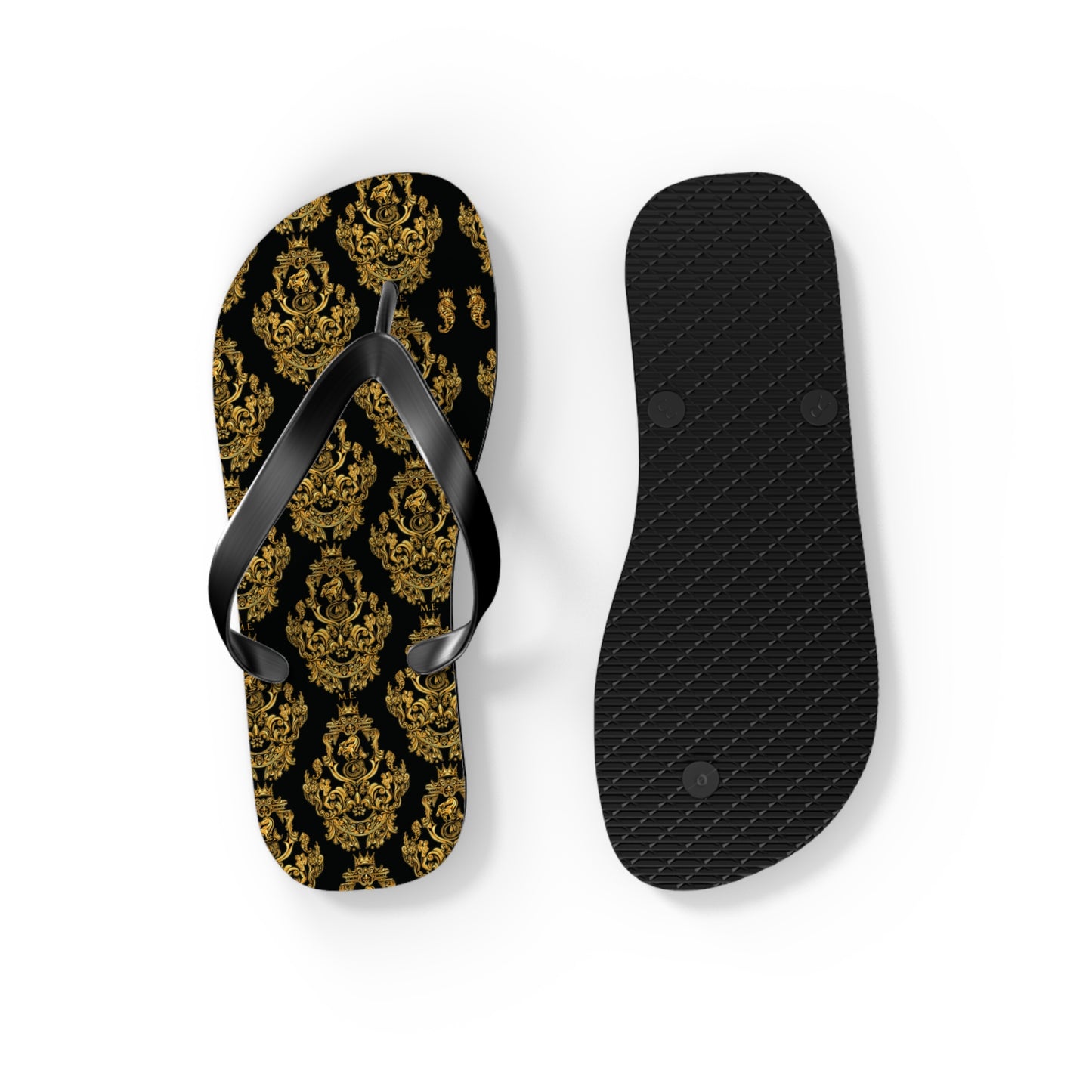 Gold Baroque Flip-Flops