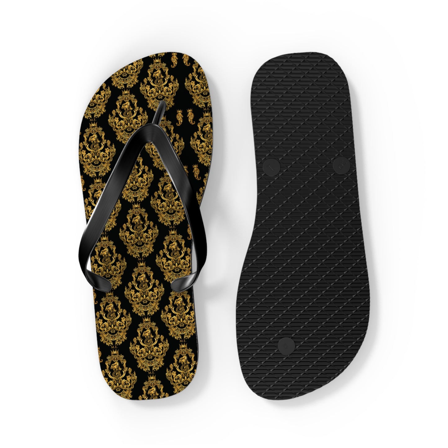 Gold Baroque Flip-Flops
