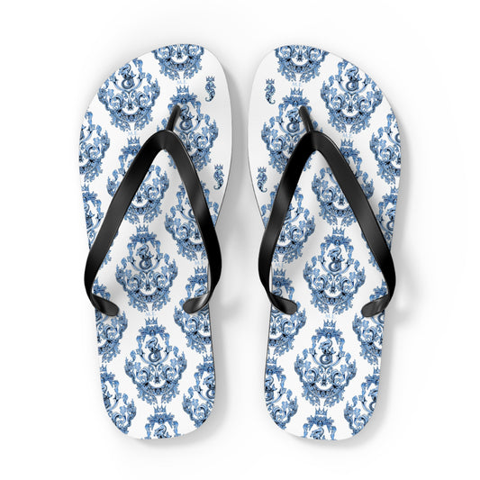 Blue Baroque Flip-Flops