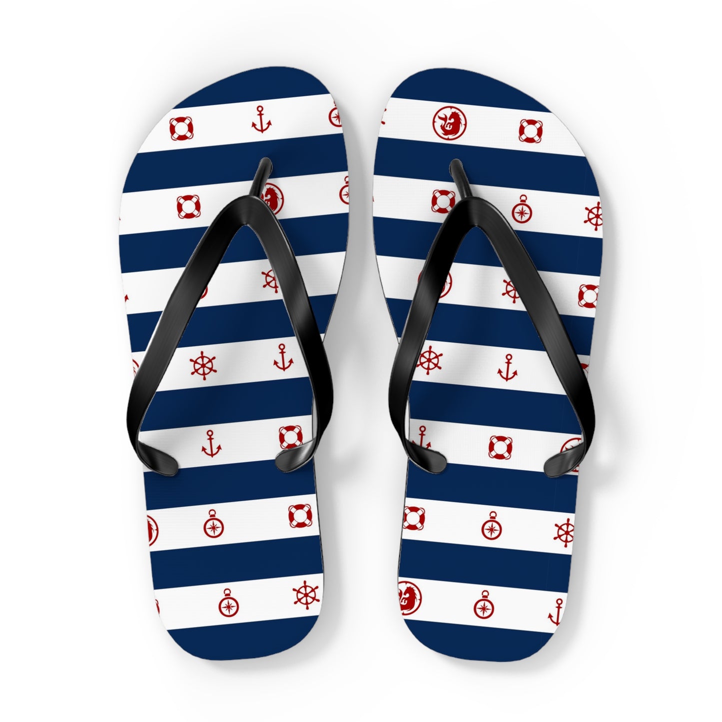 Nautical Print Flip-Flops
