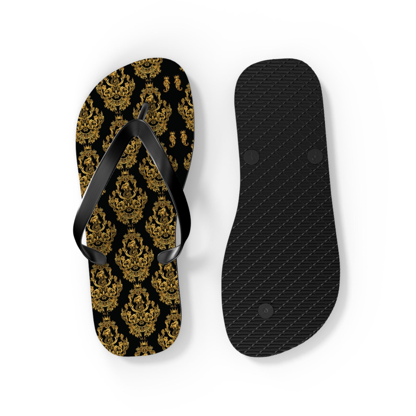 Gold Baroque Flip-Flops