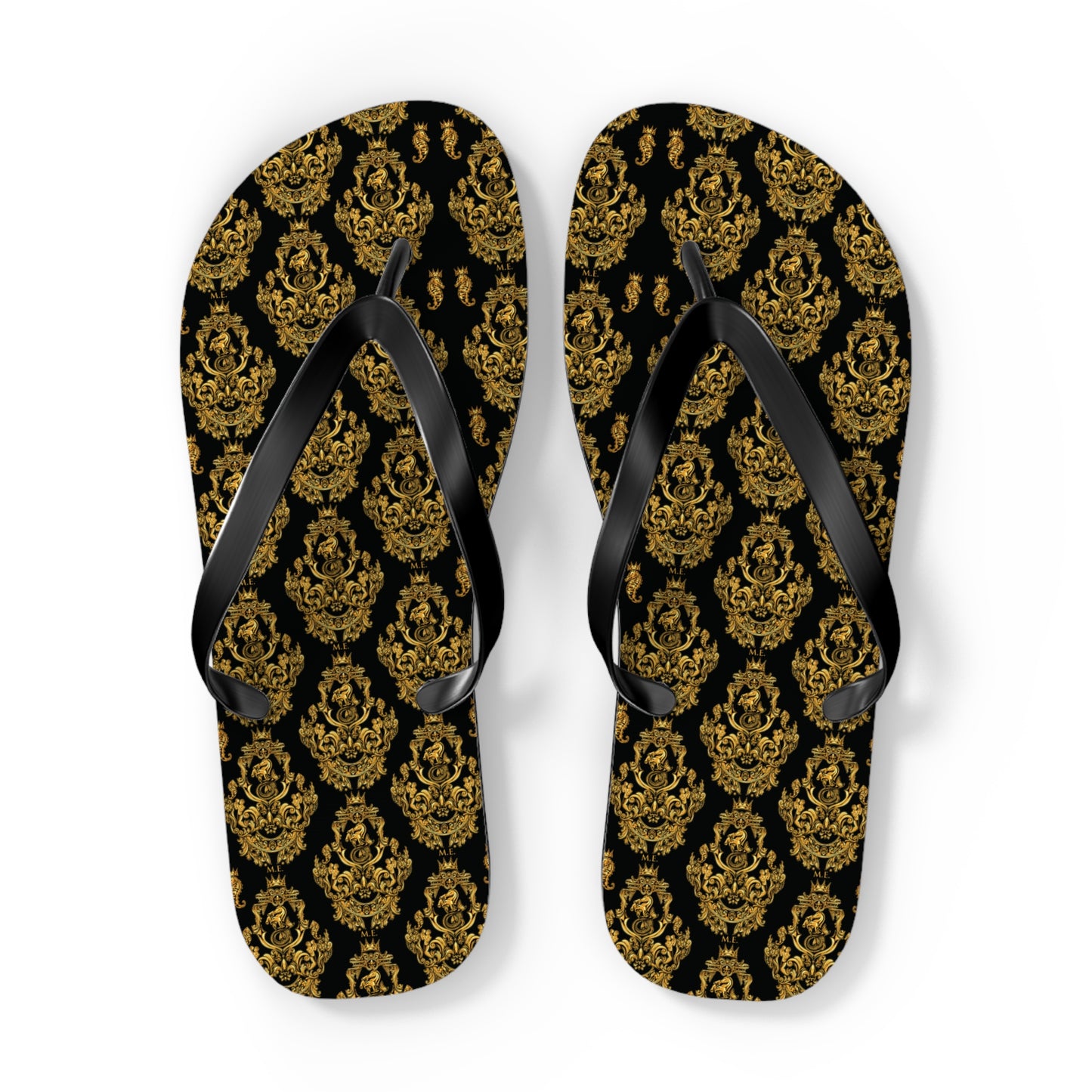 Gold Baroque Flip-Flops
