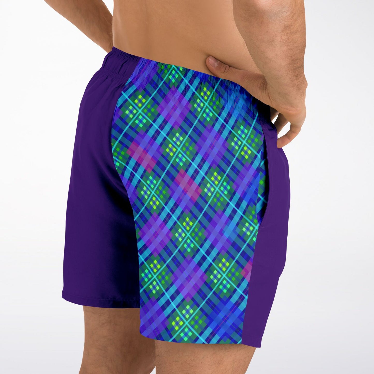 Blue Tartan Men's Swim Shorts