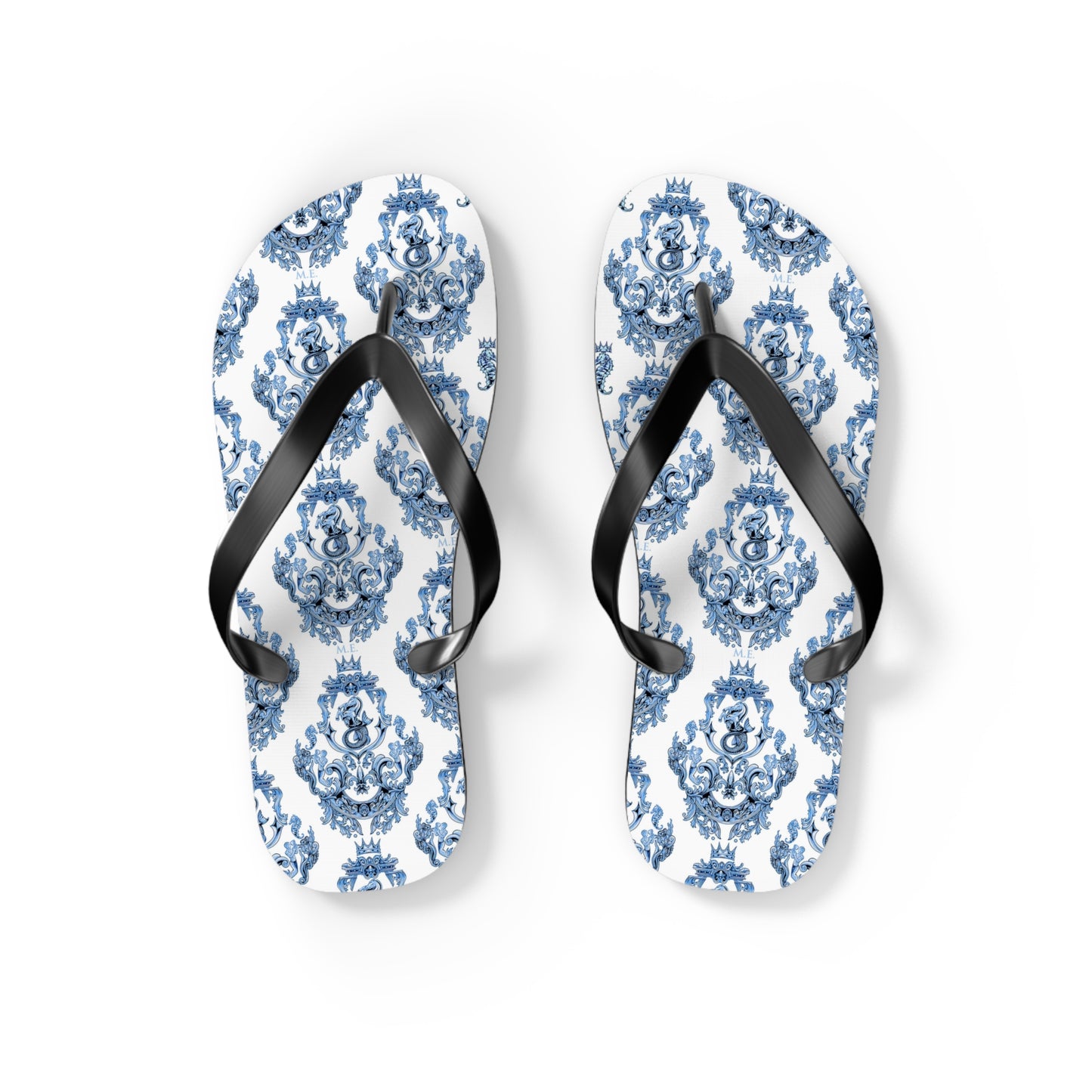 Blue Baroque Flip-Flops