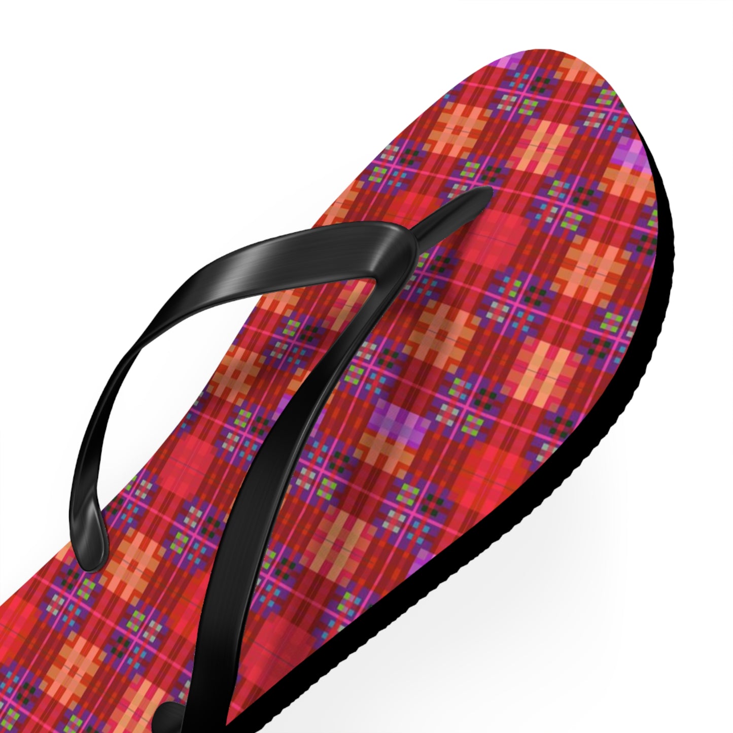 Red Tartan Flip-Flops