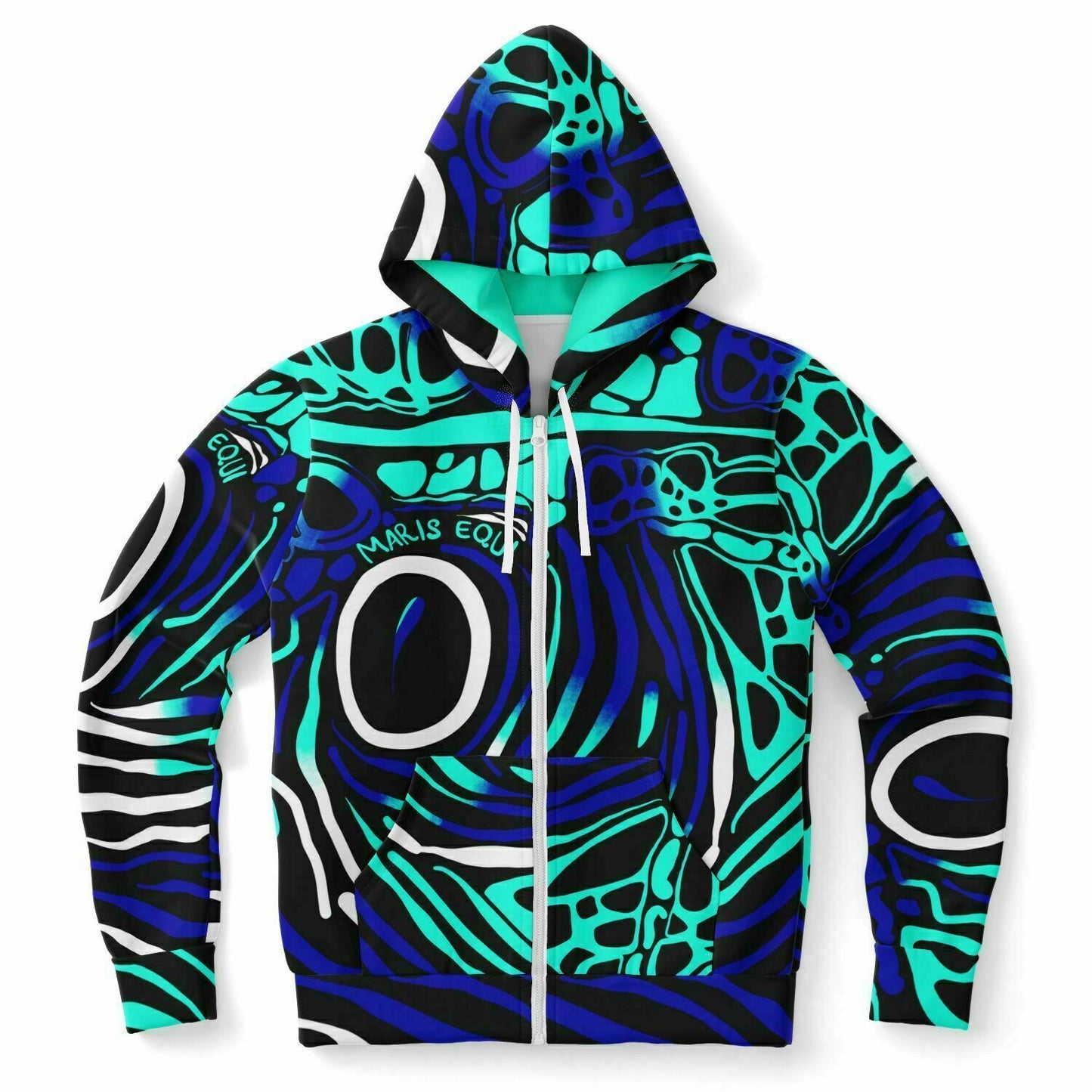 Angelfish fish Zip-Up Cotton Blend Men's Hoodie