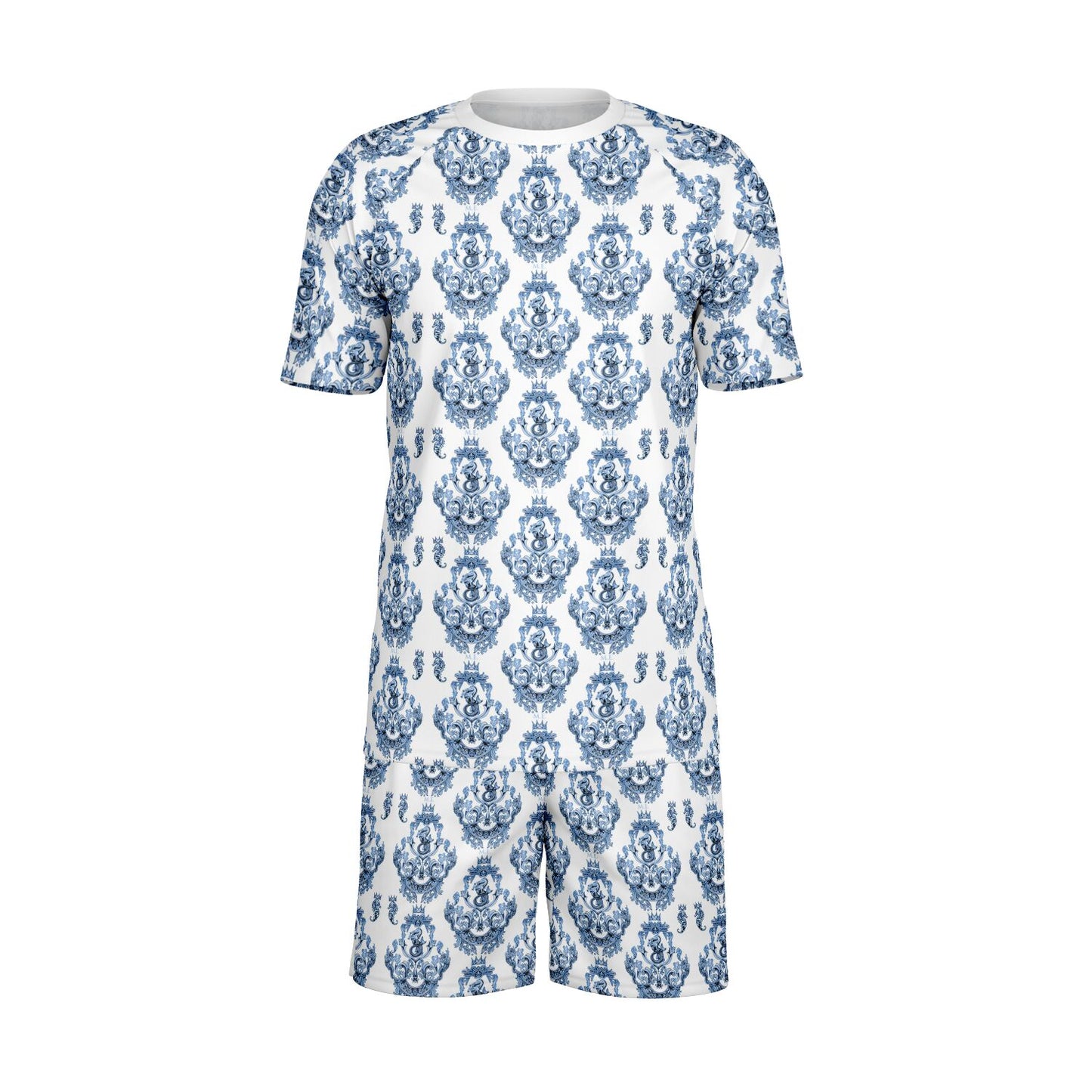 Blue Baroque Shirt and Shorts set for men inspired by the style originating in 16th century Italy.