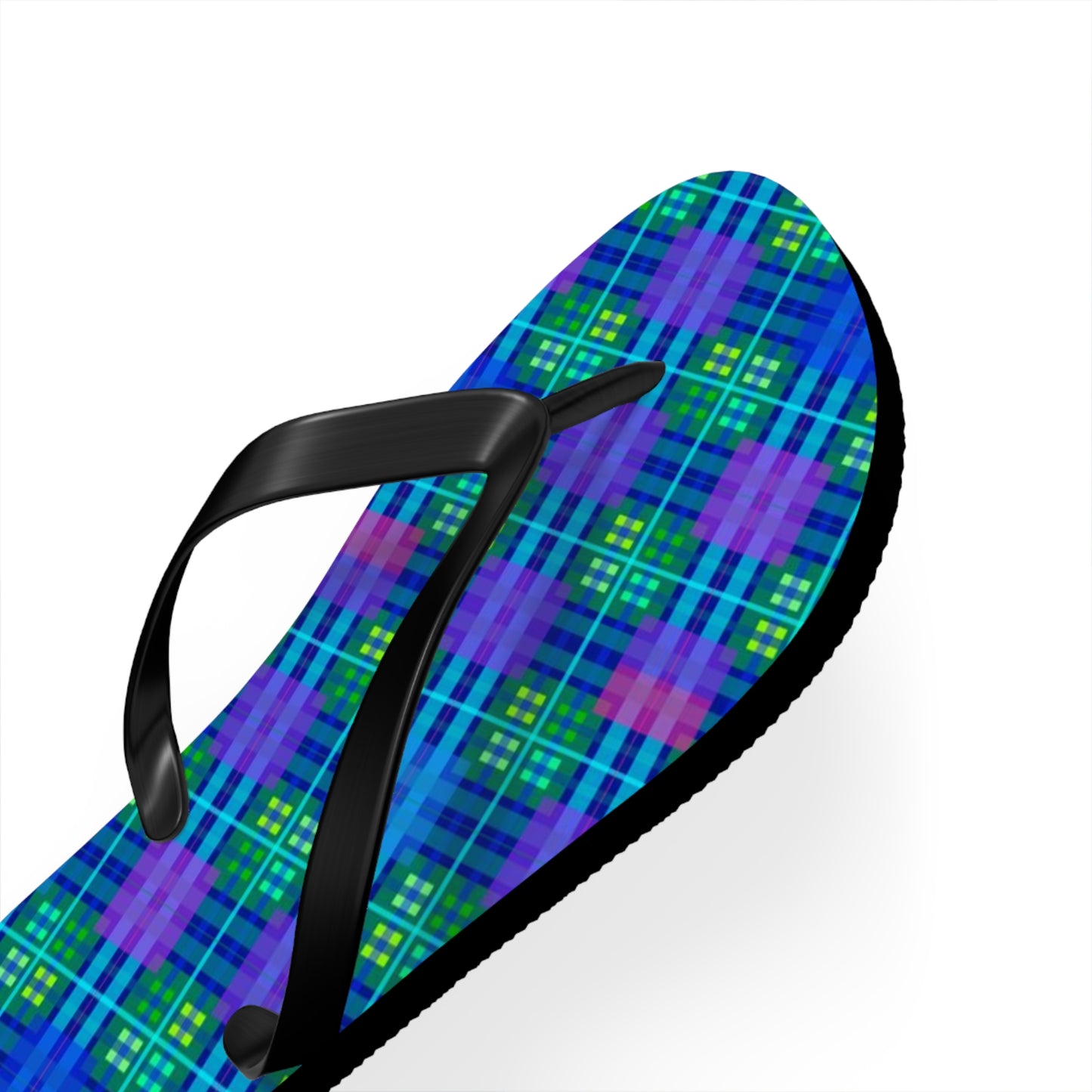 Blue Tartan Flip-Flops