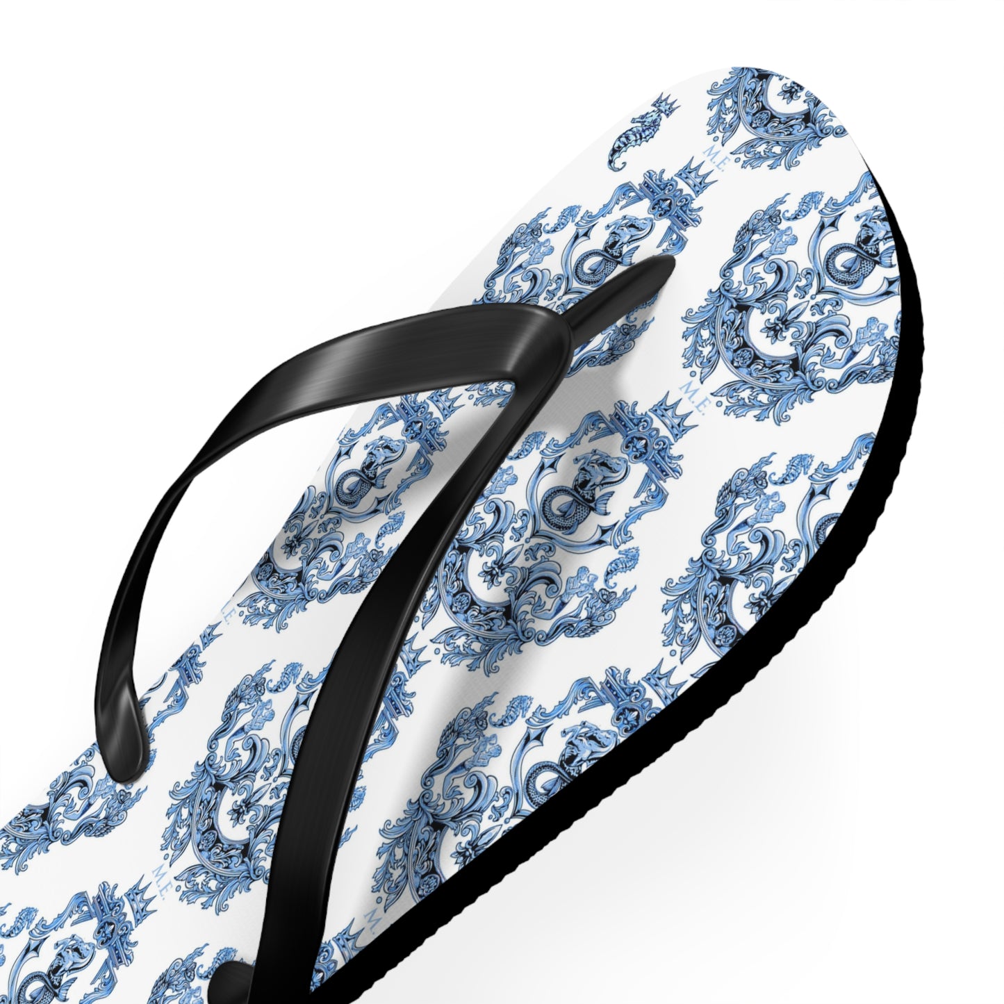 Blue Baroque Flip-Flops