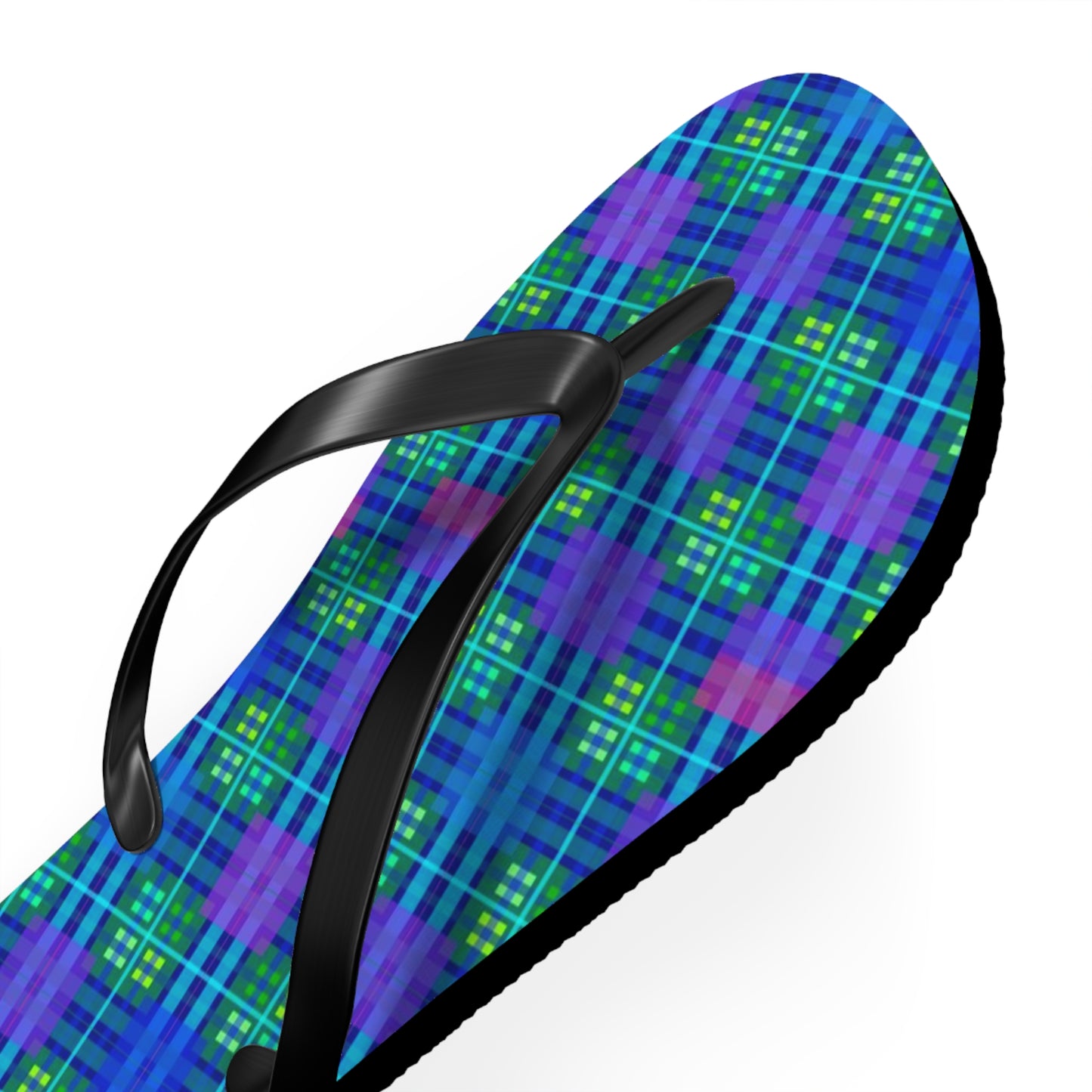 Blue Tartan Flip-Flops
