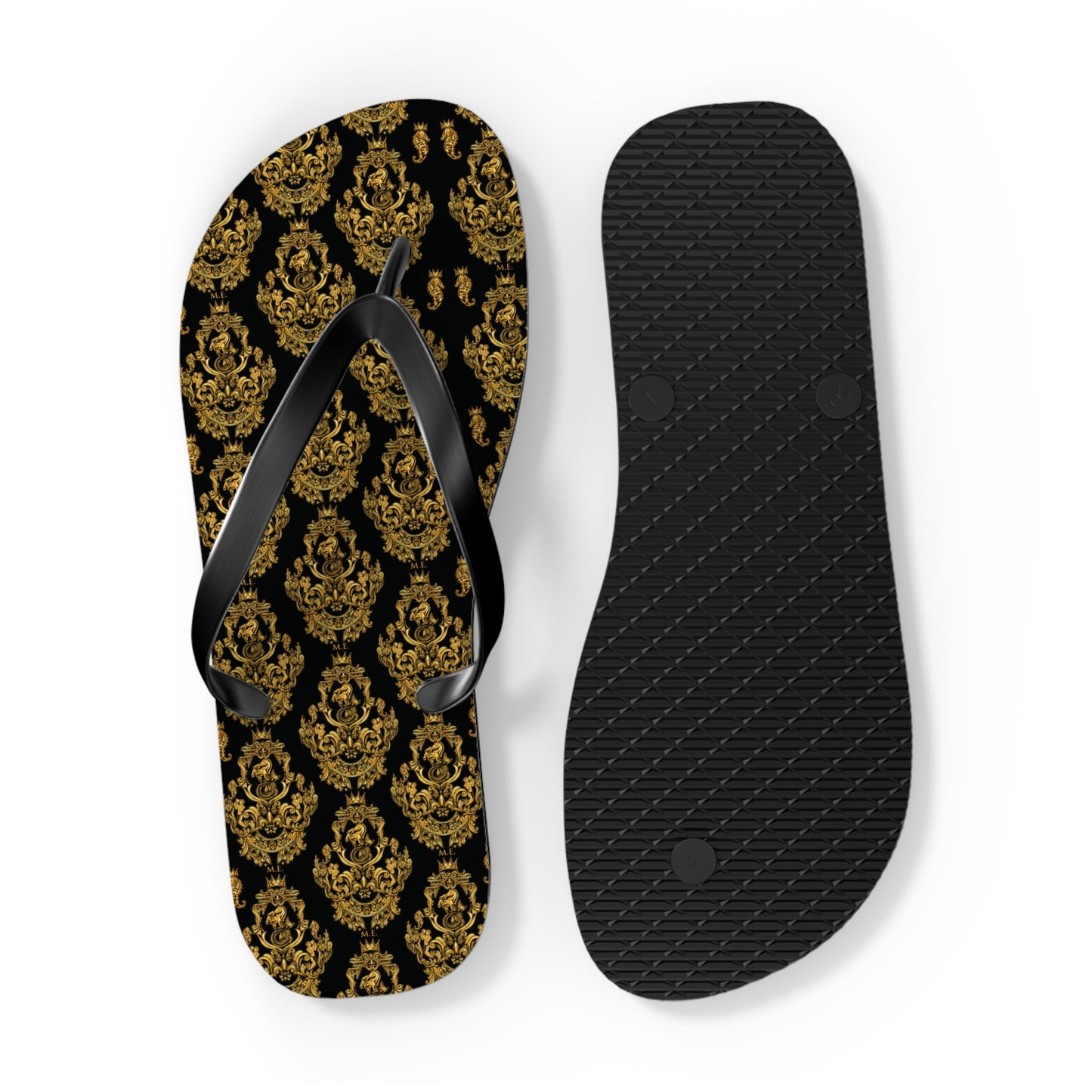 Gold Baroque Flip-Flops