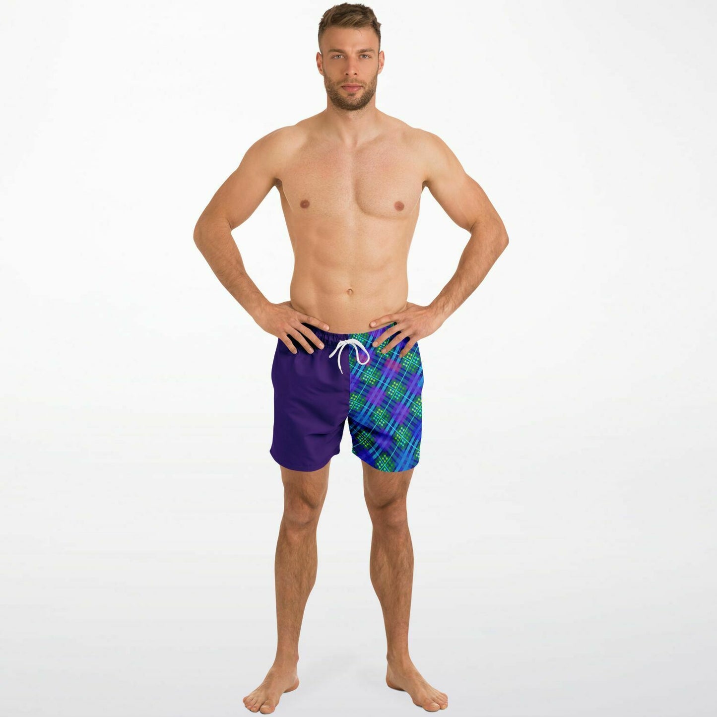 Blue Tartan Men's Swim Shorts
