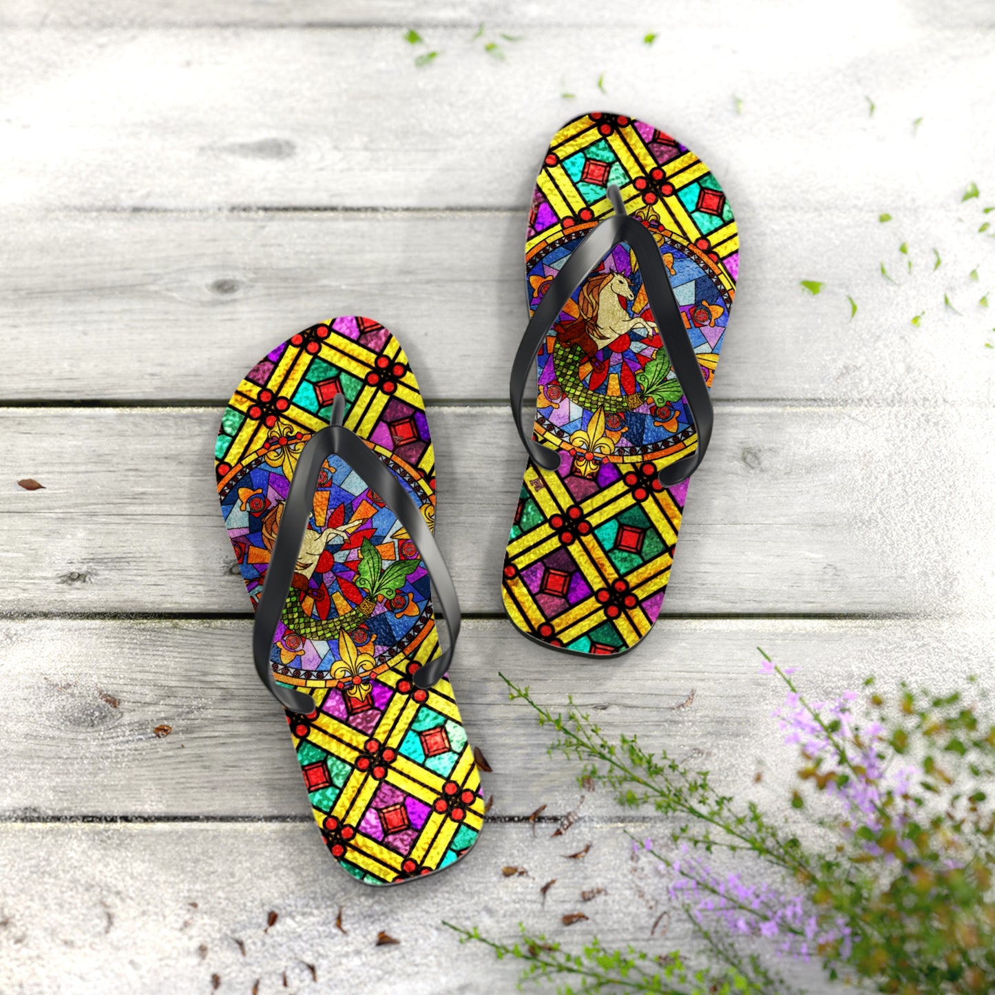 Stained Glass Flip-Flops