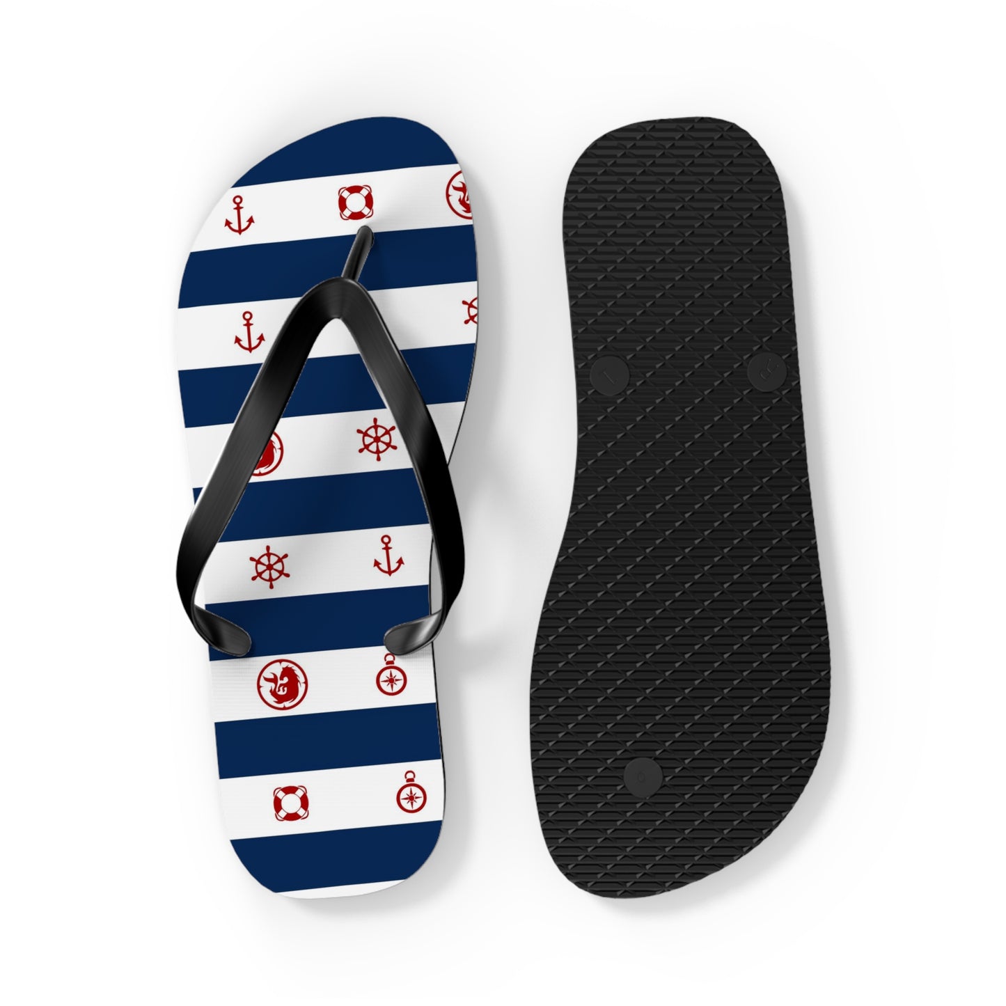 Nautical Print Flip-Flops