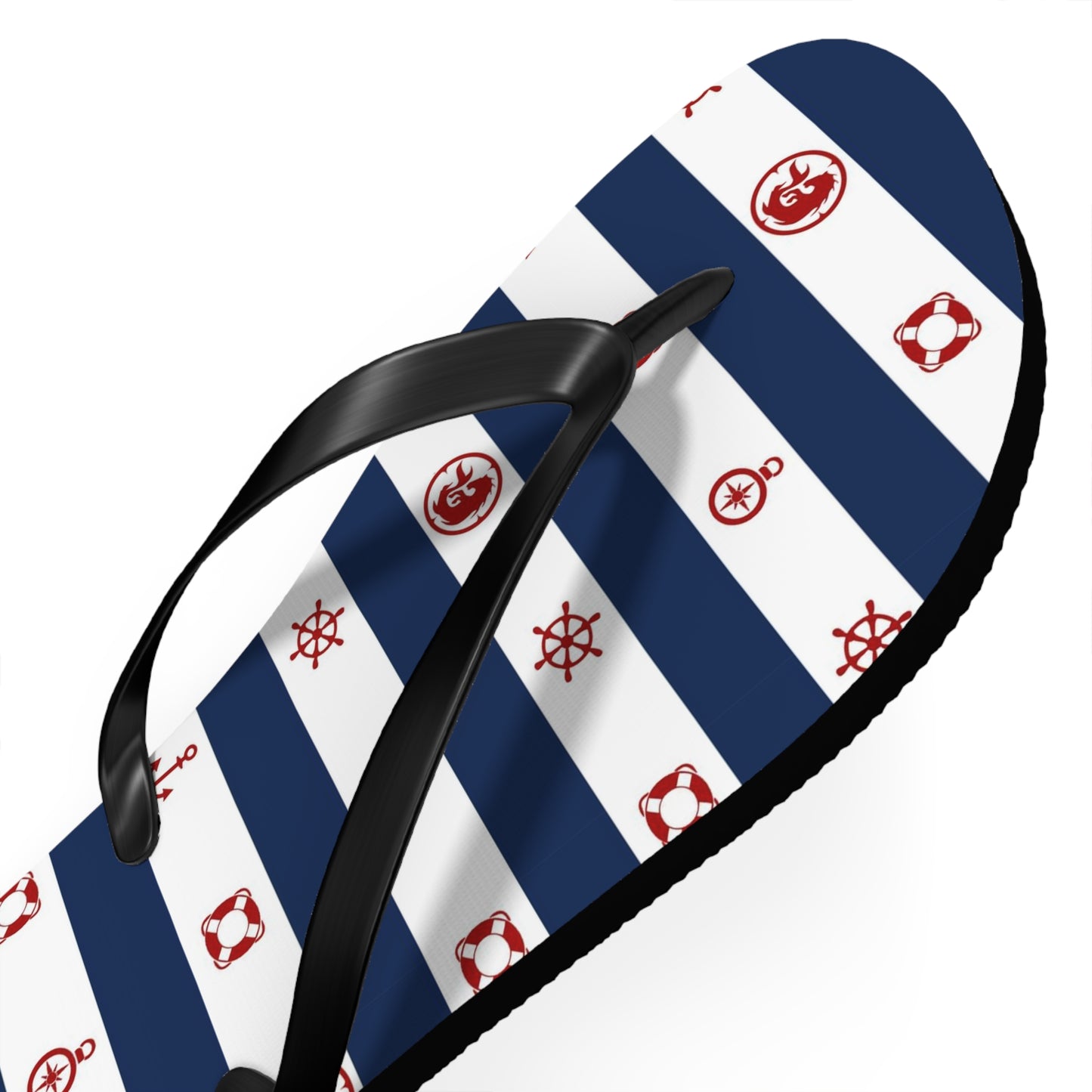Nautical Print Flip-Flops