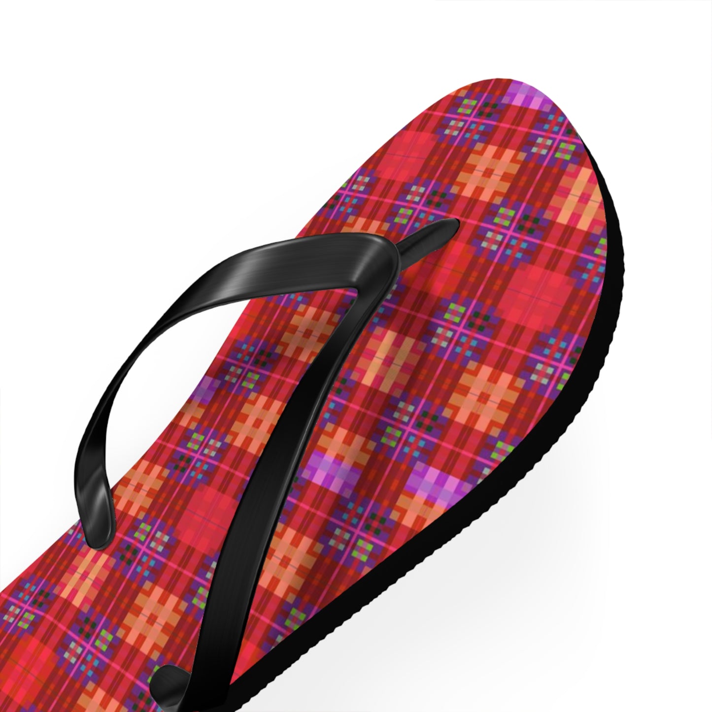 Red Tartan Flip-Flops