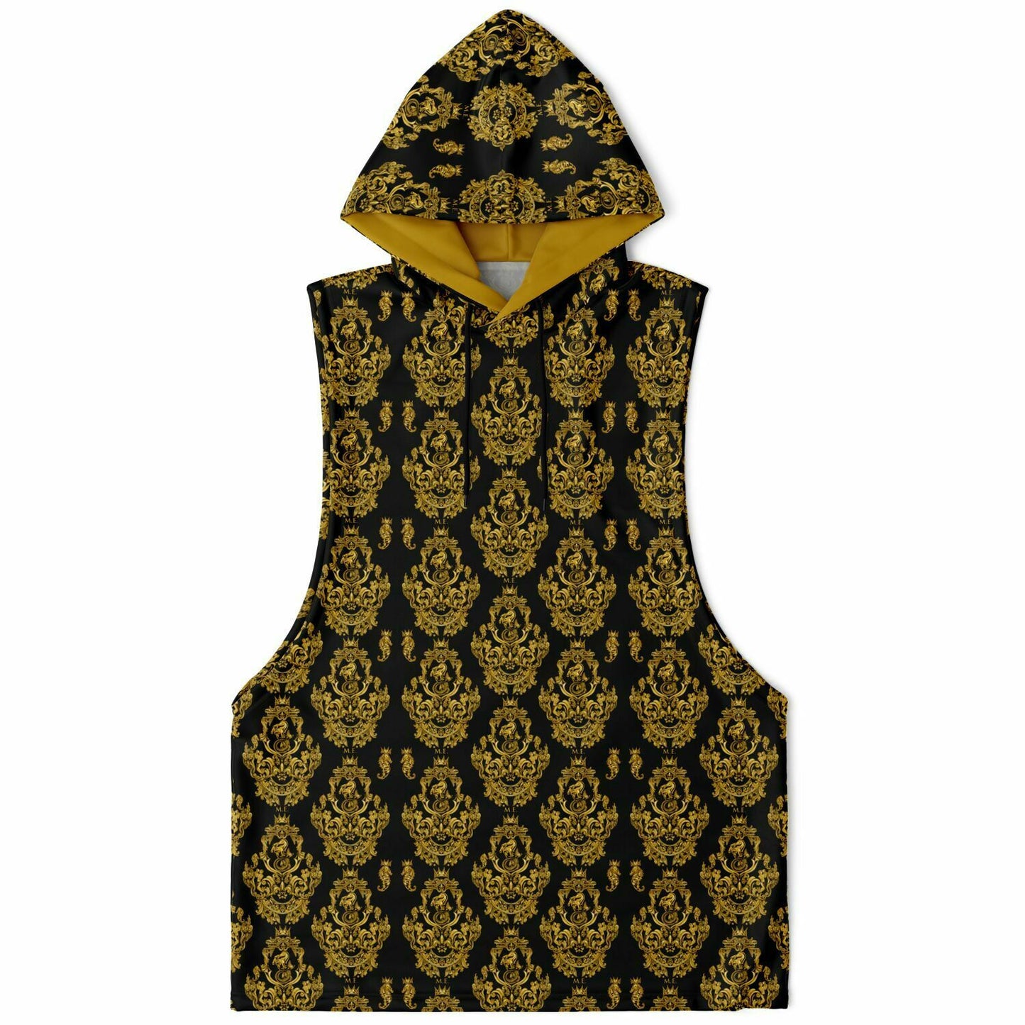Gold Baroque Men's Drop Armhole Cotton Blend Hoodie