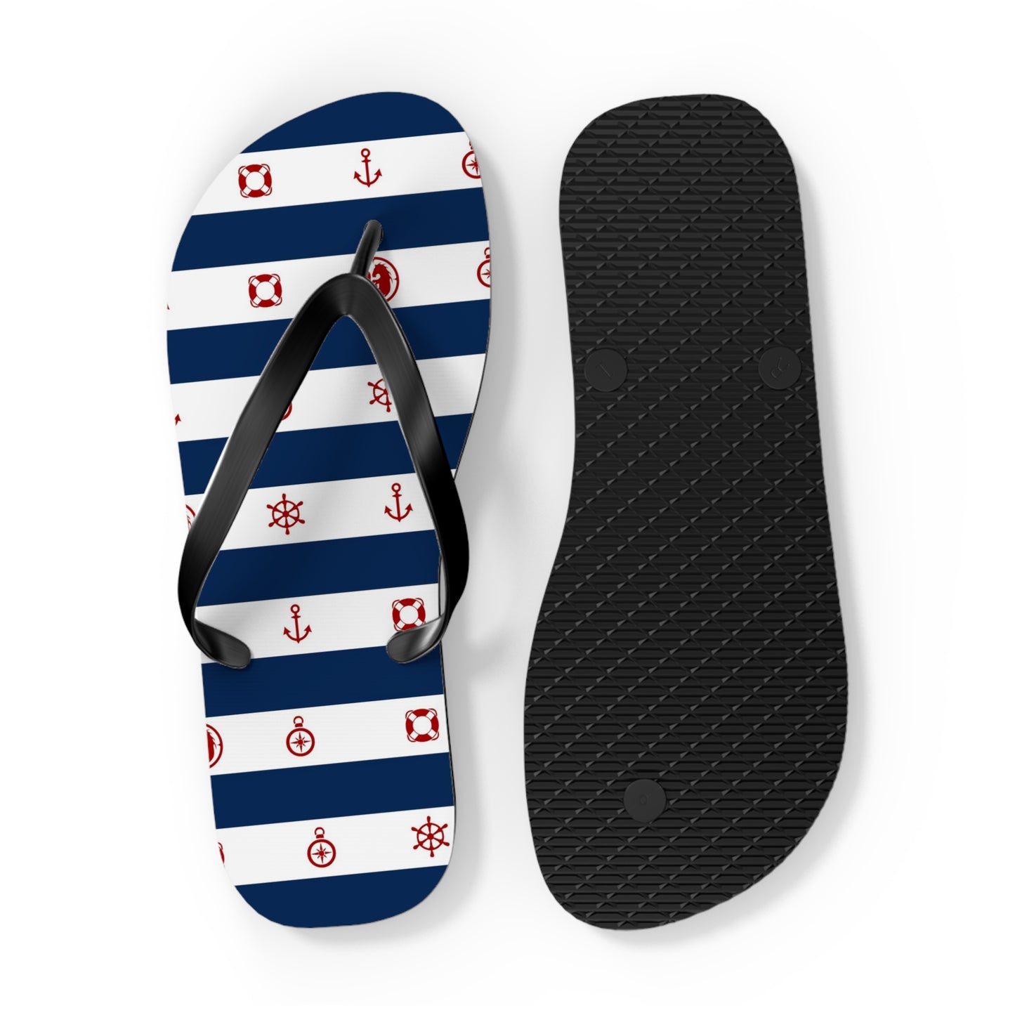 Nautical Print Flip-Flops