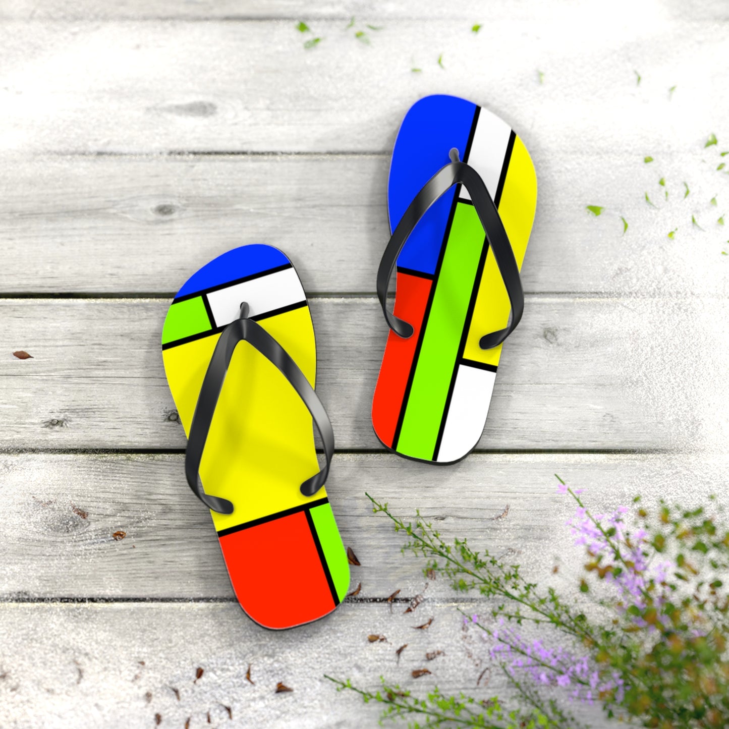 ModRian Mondrian Inspired Flip-Flops