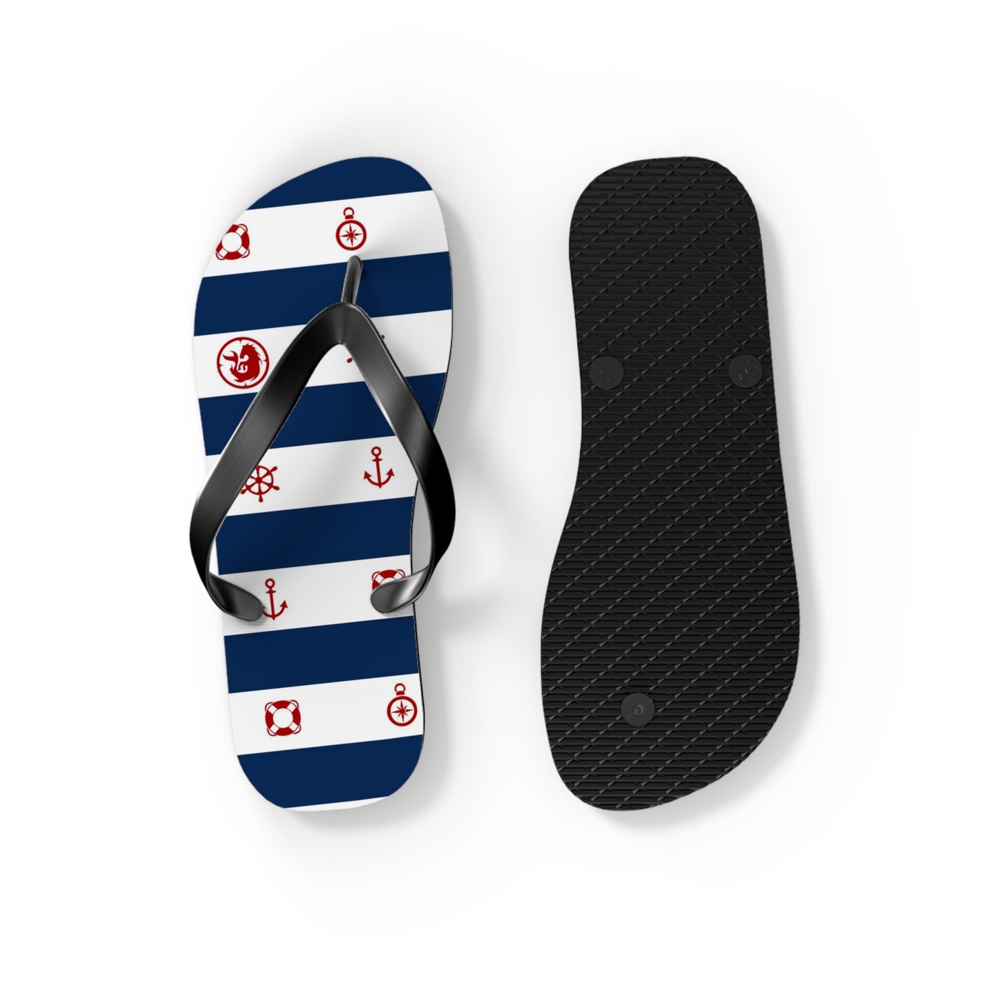 Nautical Print Flip-Flops