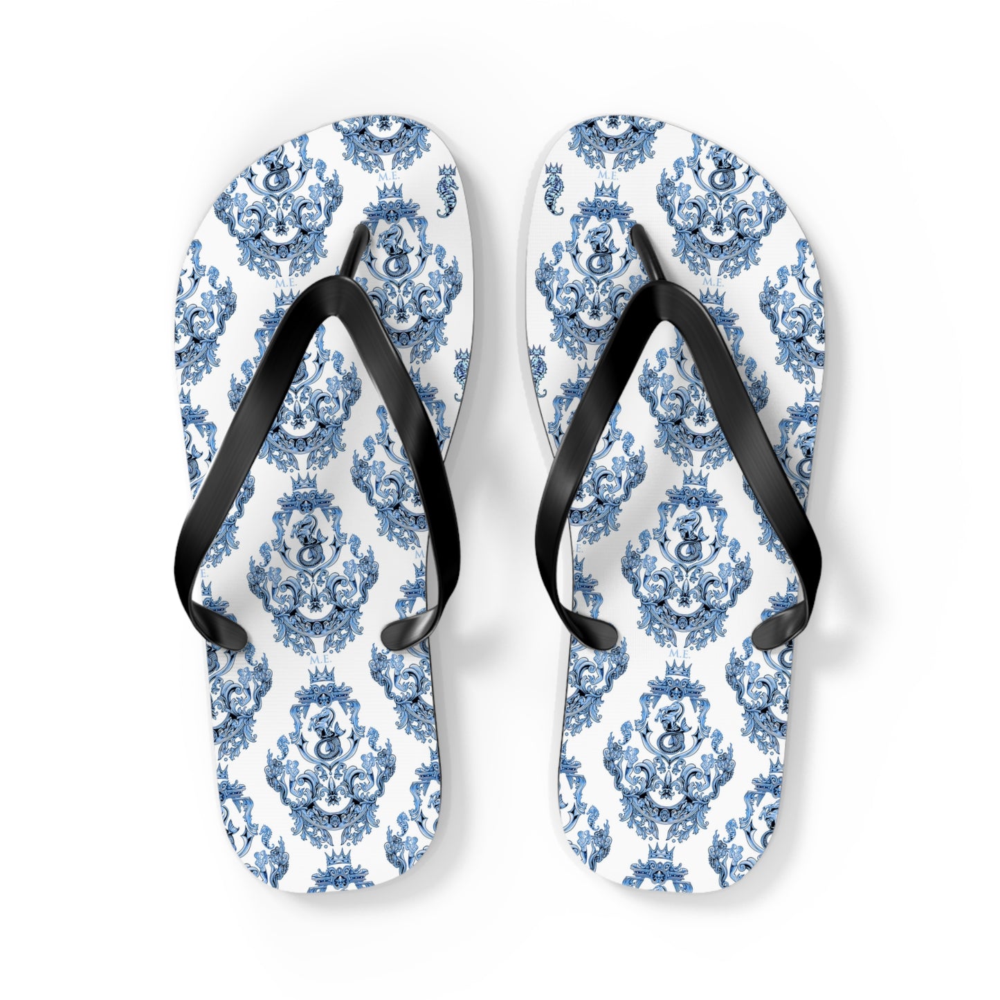 Blue Baroque Flip-Flops