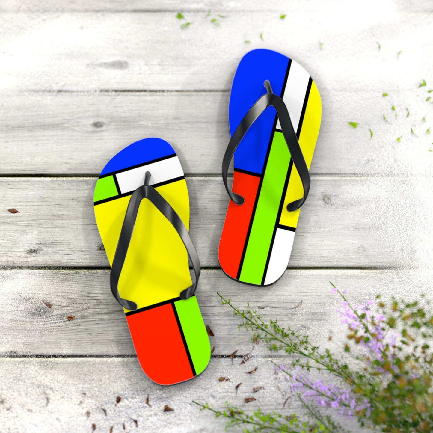 ModRian Mondrian Inspired Flip-Flops