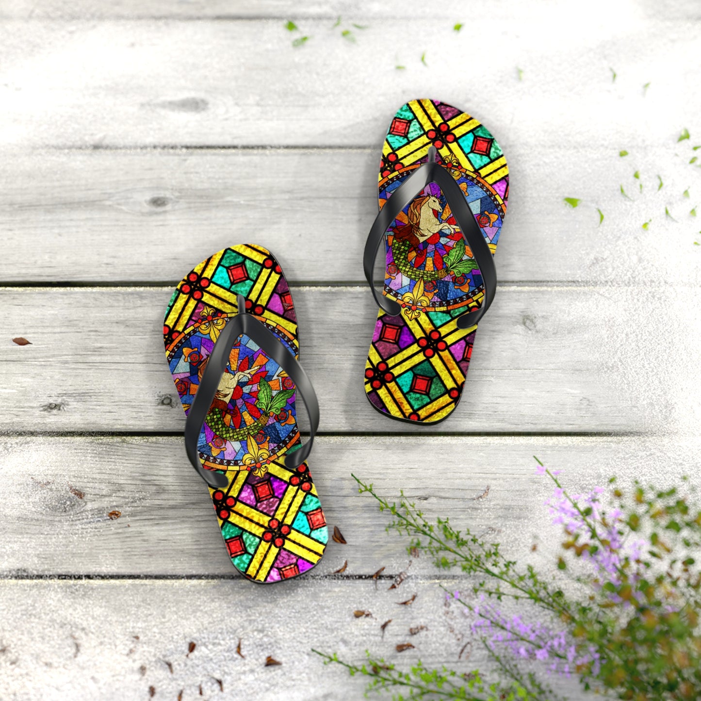 Stained Glass Flip-Flops