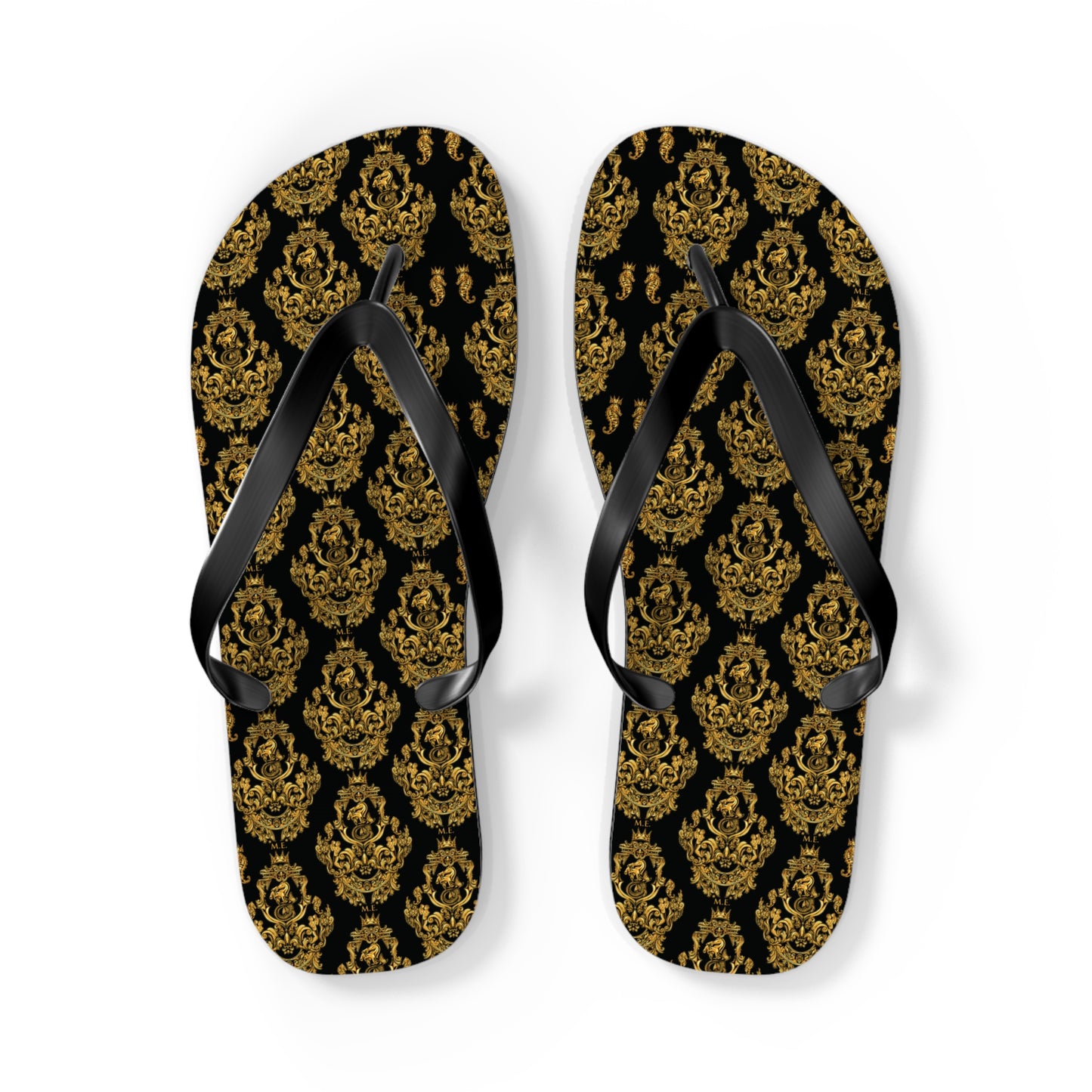 Gold Baroque Flip-Flops