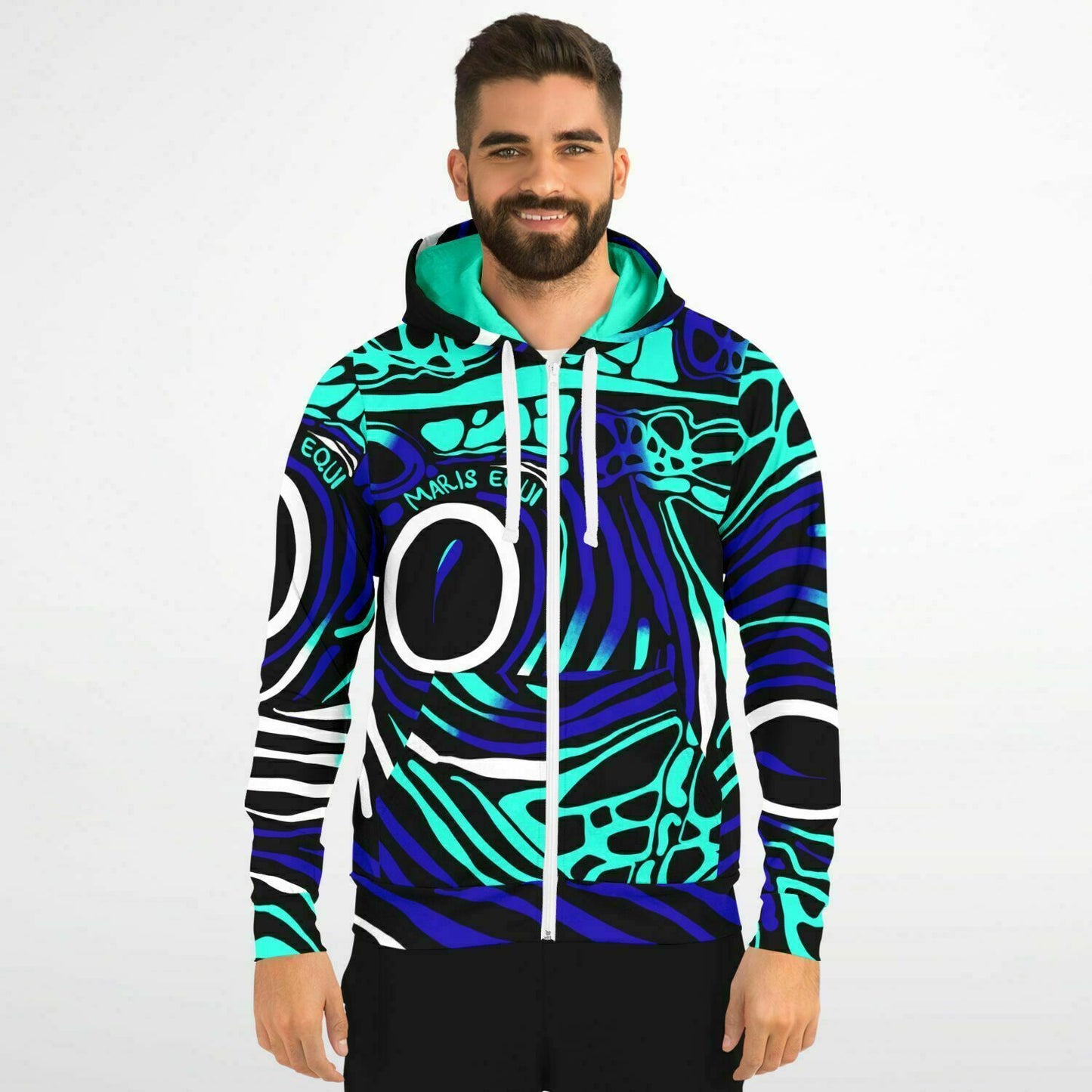 Angelfish fish Zip-Up Cotton Blend Men's Hoodie