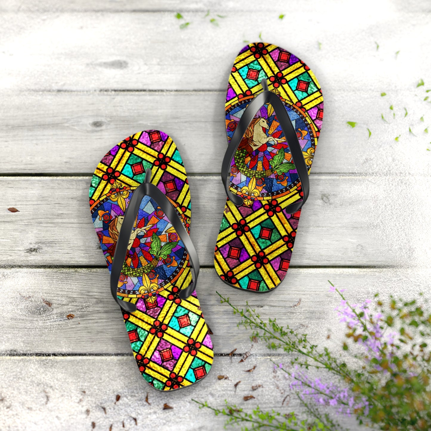 Stained Glass Flip-Flops