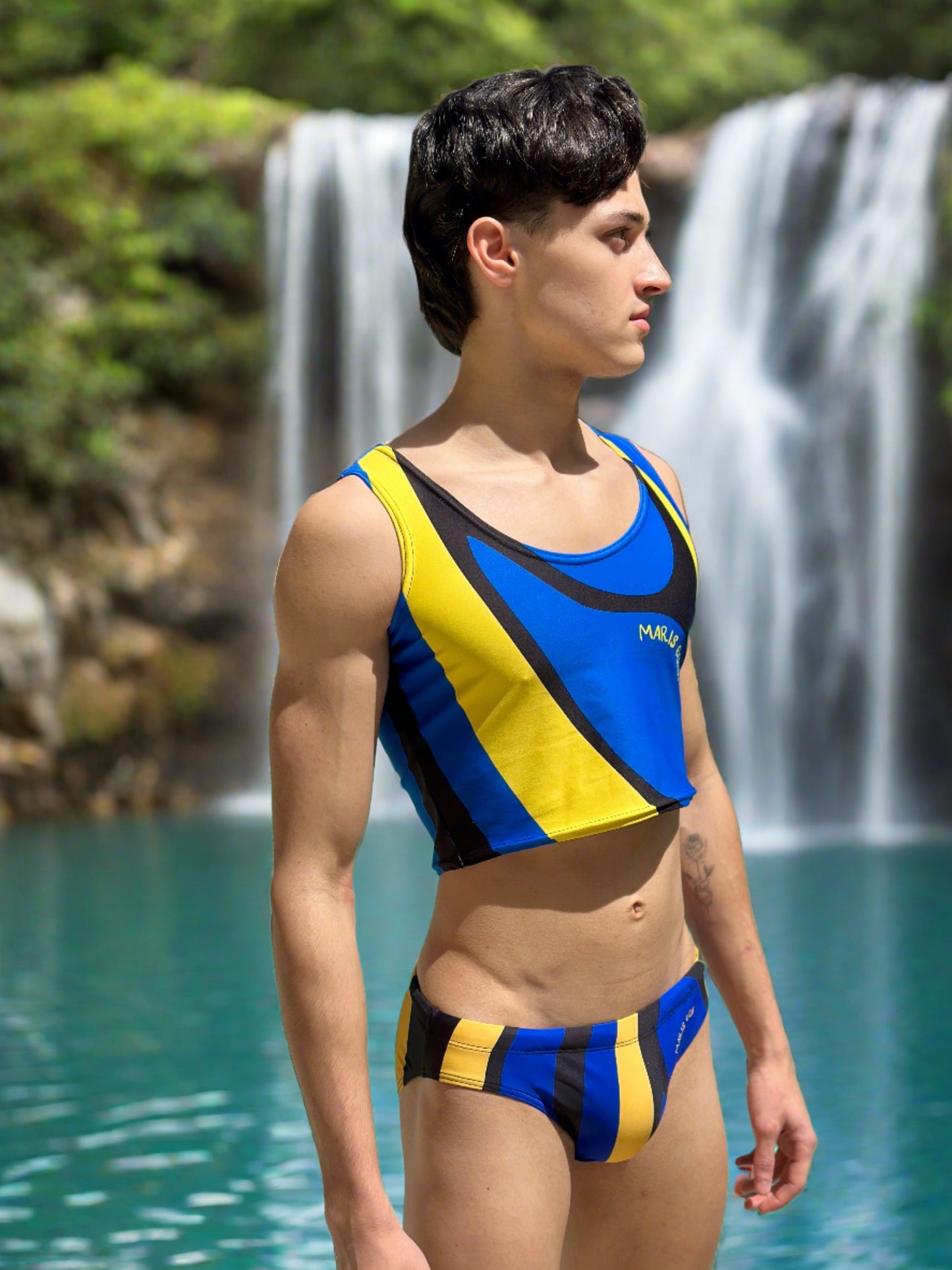Our Surgeonfish Swim Brief for Men. Speedo style cut.