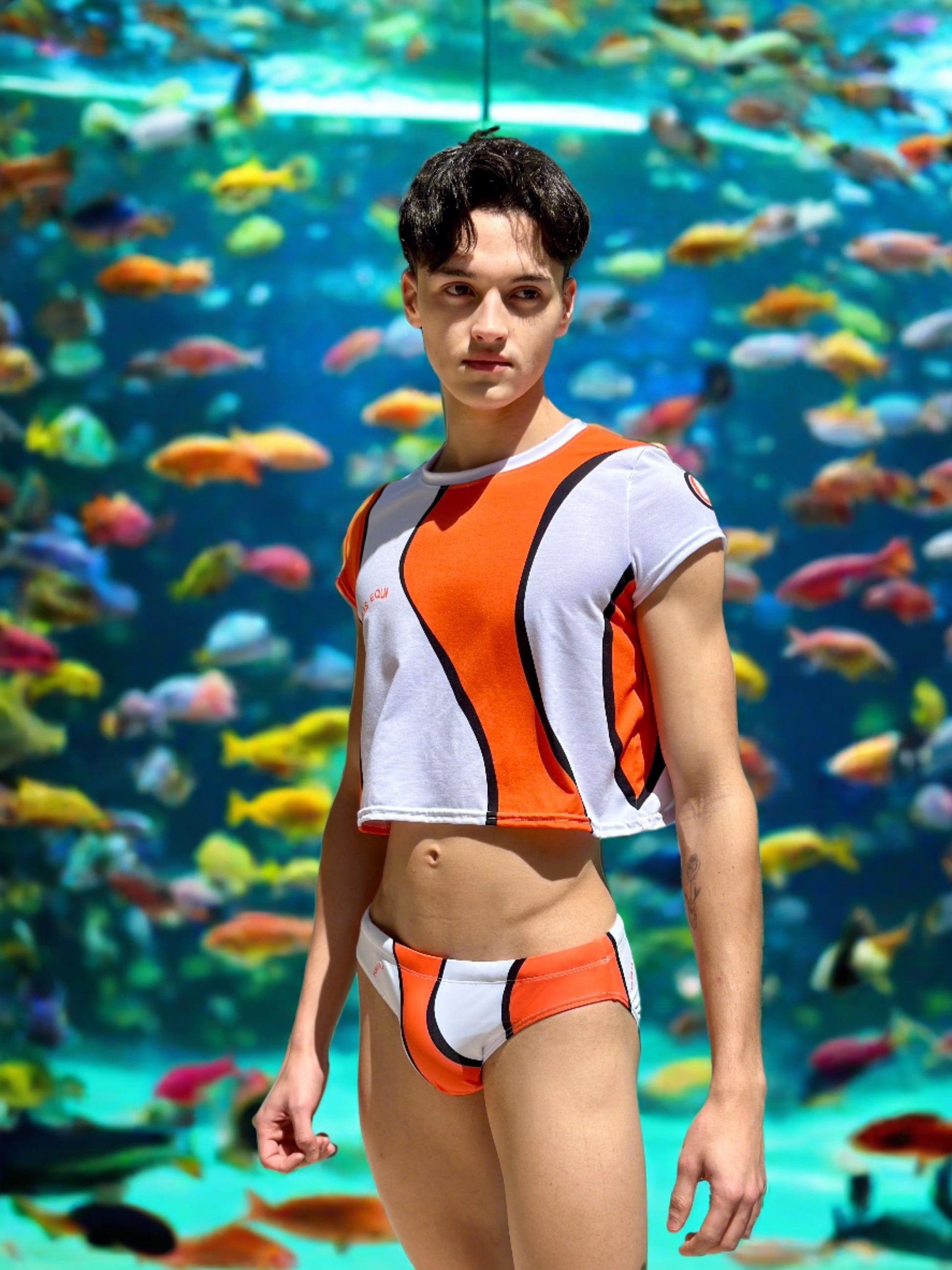 Our Clownfish Swim Brief for Men. Speedo style cut