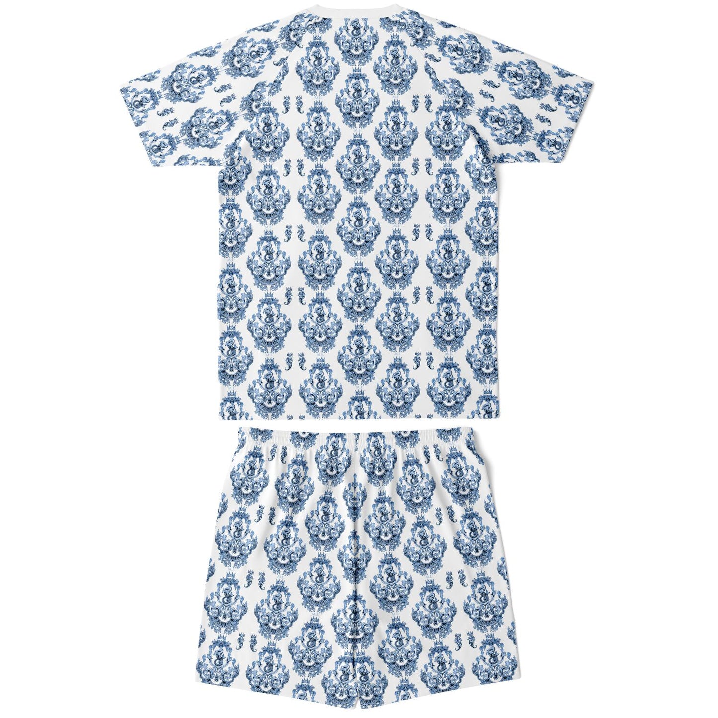 Blue Baroque Shirt and Shorts set for men inspired by the style originating in 16th century Italy.