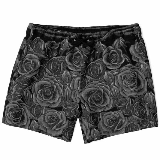 Black Rose Goth Emo Mens Swim Shorts