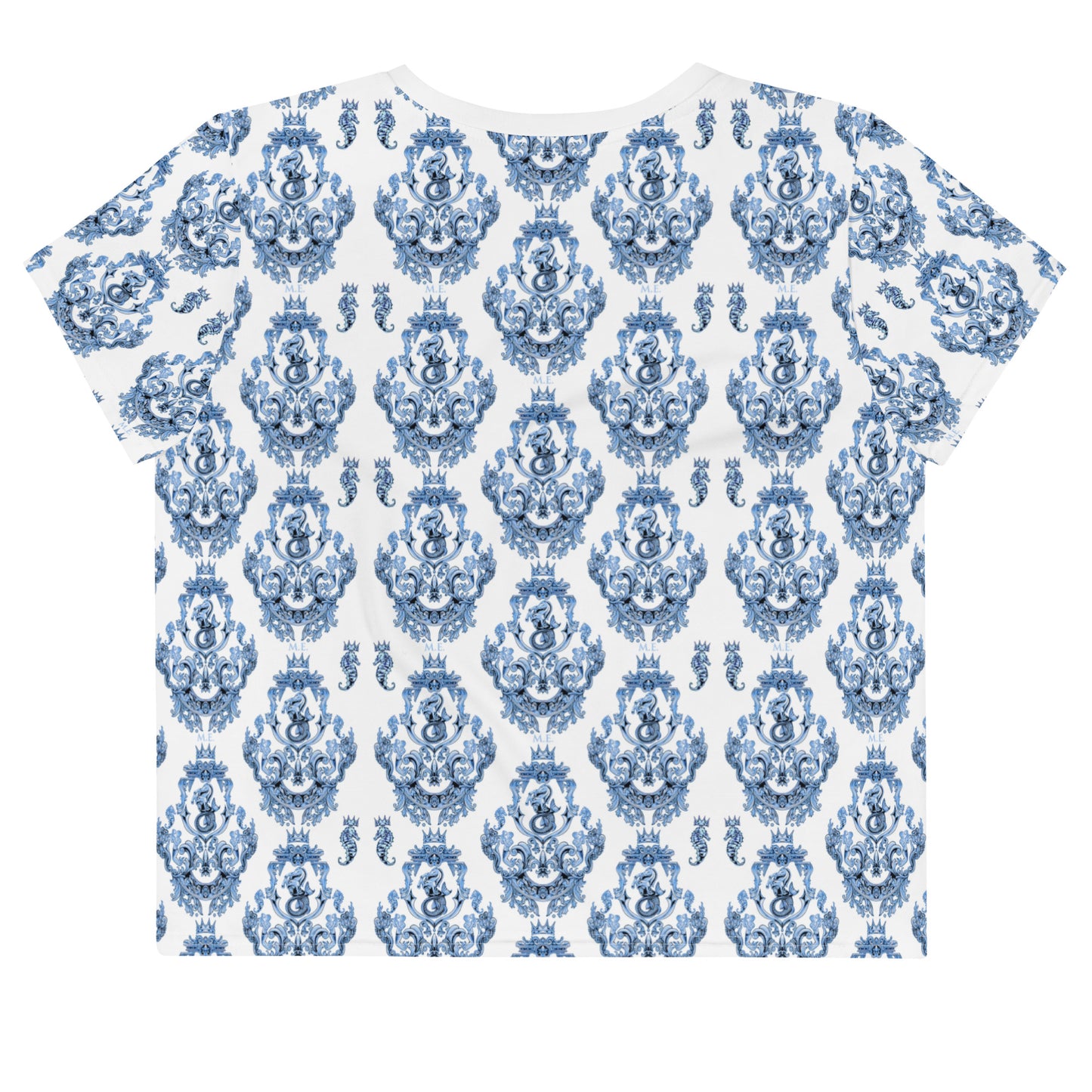 Blue Baroque Crop Tee Shirt