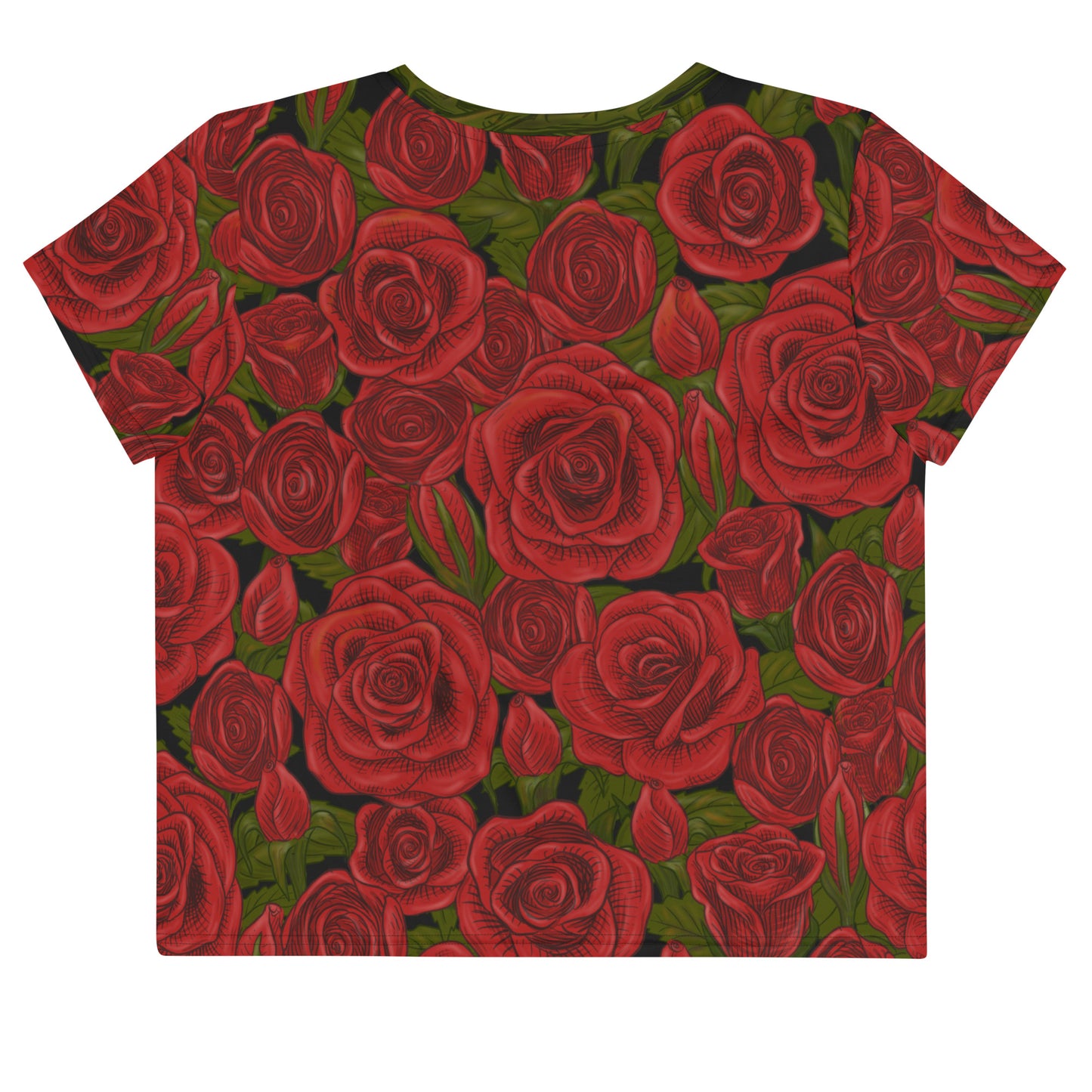 Rozen Red Rose Crop Tee Shirt