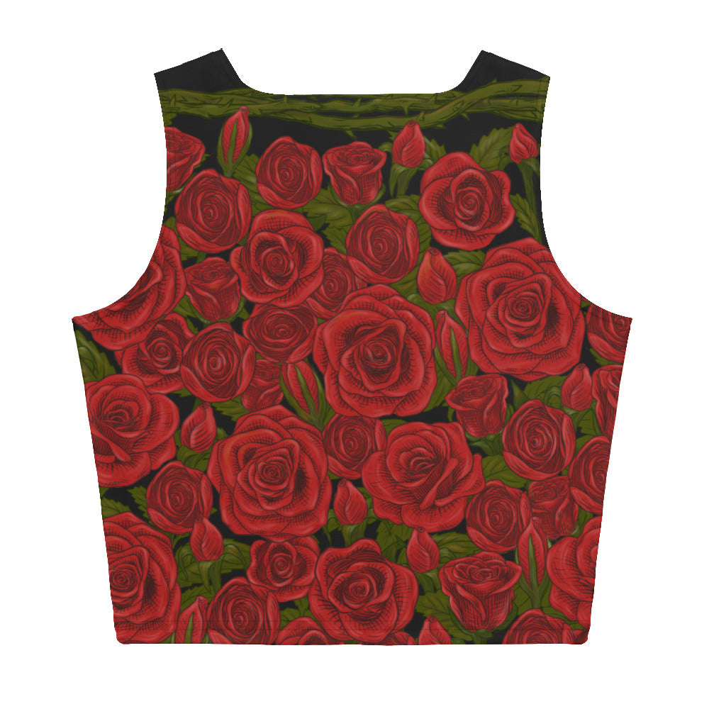 Rozen Red Rose Men's Crop Tank Top