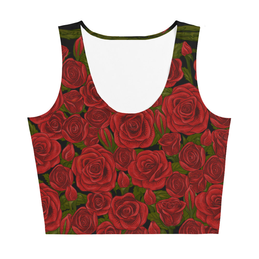 Rozen Red Rose Men's Crop Tank Top