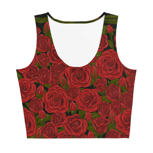 Rozen Red Rose Men's Crop Tank Top