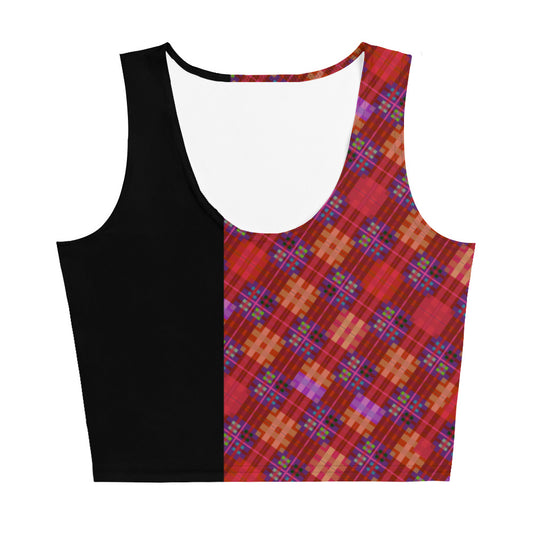 Red Tartan Men's Crop Tank Top