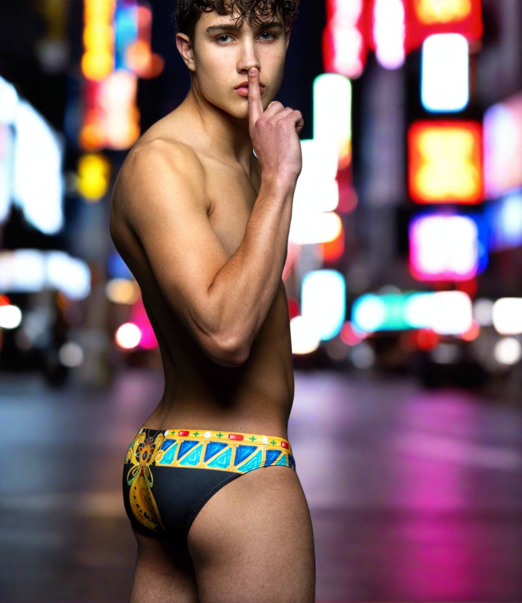 Our Bejeweled Swim Brief for Men. Speedo style cut