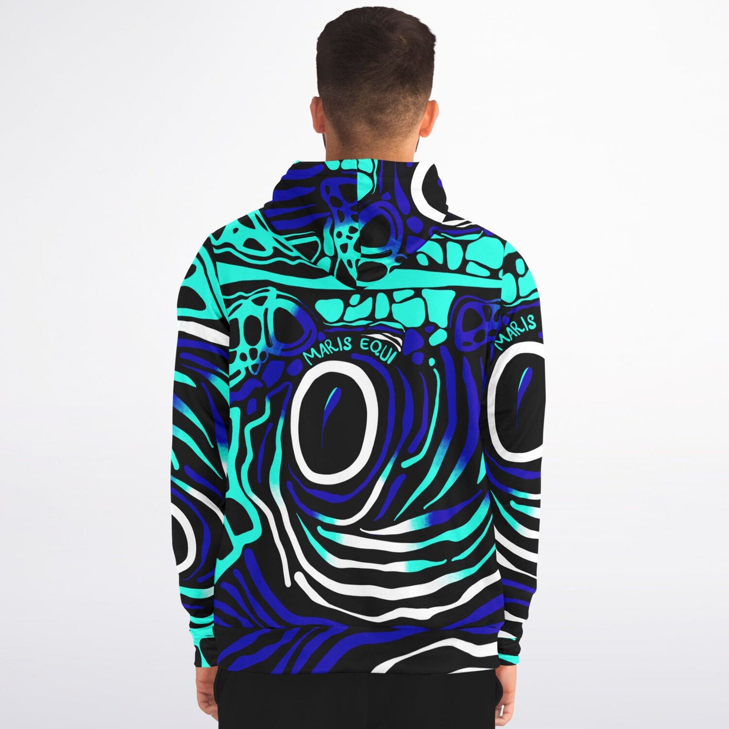 Angelfish fish Zip-Up Cotton Blend Men's Hoodie