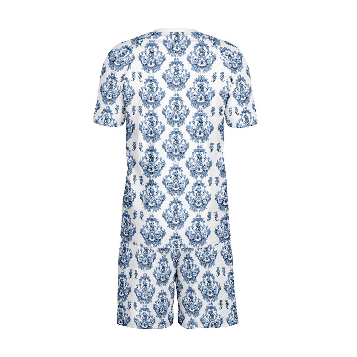 Blue Baroque Shirt and Shorts set for men inspired by the style originating in 16th century Italy.